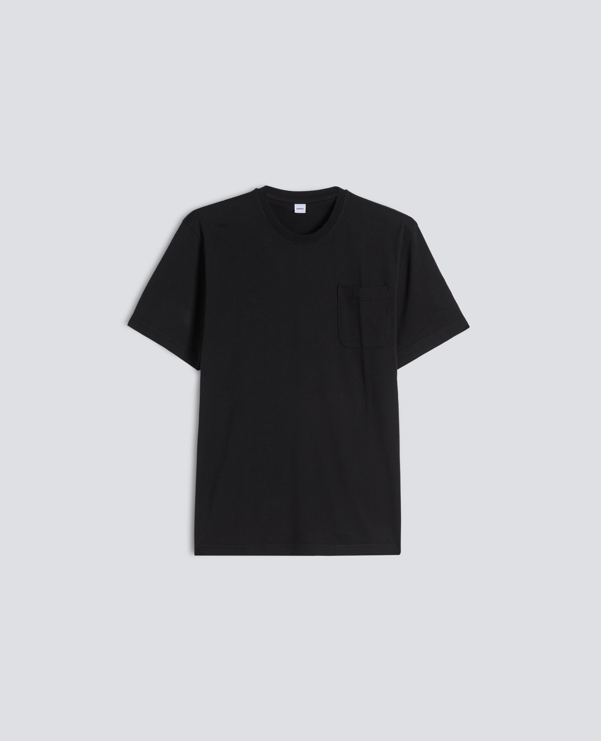 T-SHIRT IN JERSEY DI COTONE-NERO-BLACK-NEGRO-SCHWARZ-NOIR