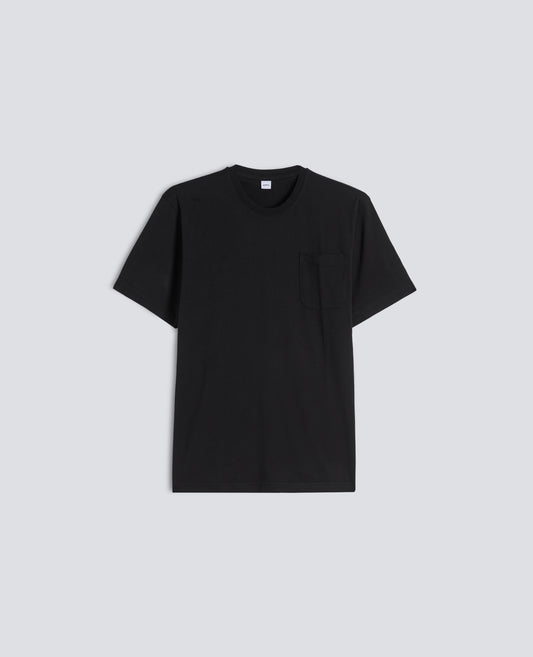 T-SHIRT IN JERSEY DI COTONE-NERO-BLACK-NEGRO-SCHWARZ-NOIR