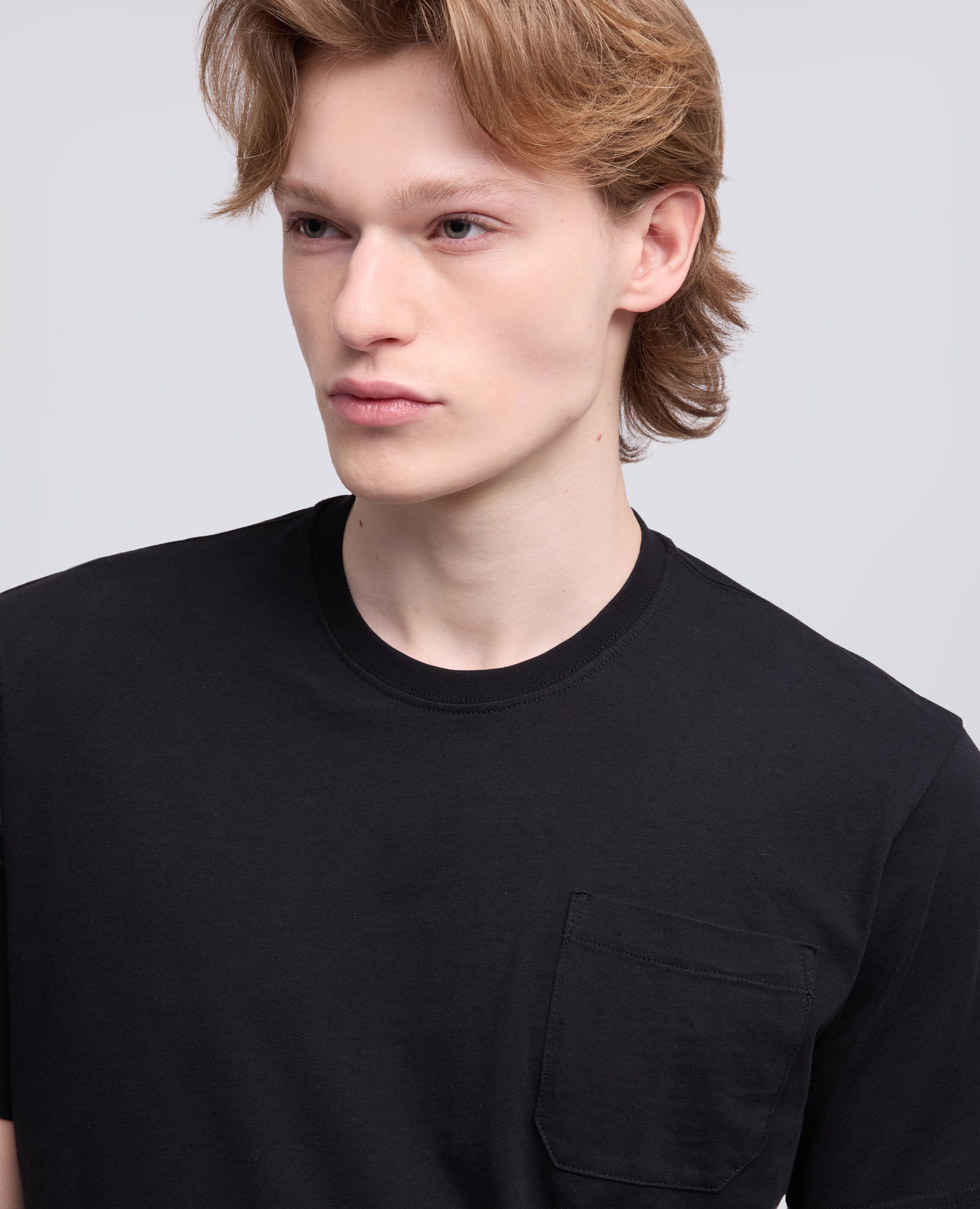 T-SHIRT IN JERSEY DI COTONE-NERO-BLACK-NEGRO-SCHWARZ-NOIR