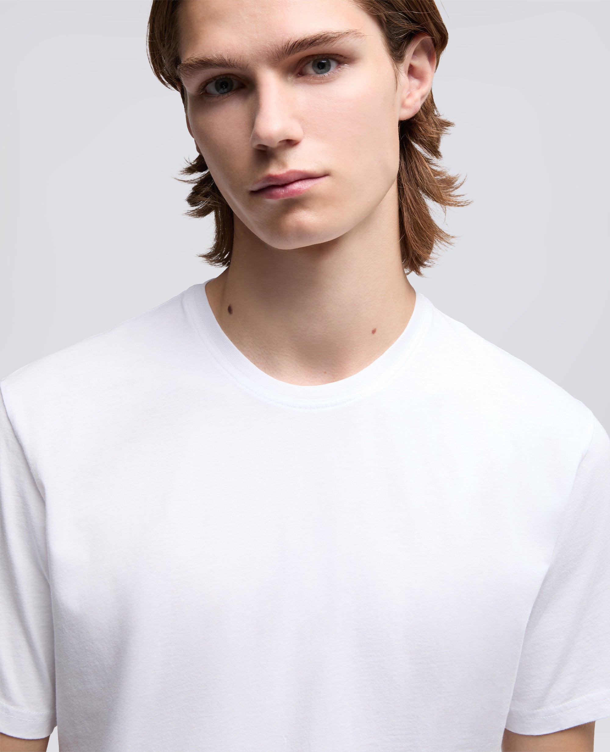 T-SHIRT IN JERSEY DI COTONE-BIANCO-WHITE-BLANCO-WEISS-BLANC