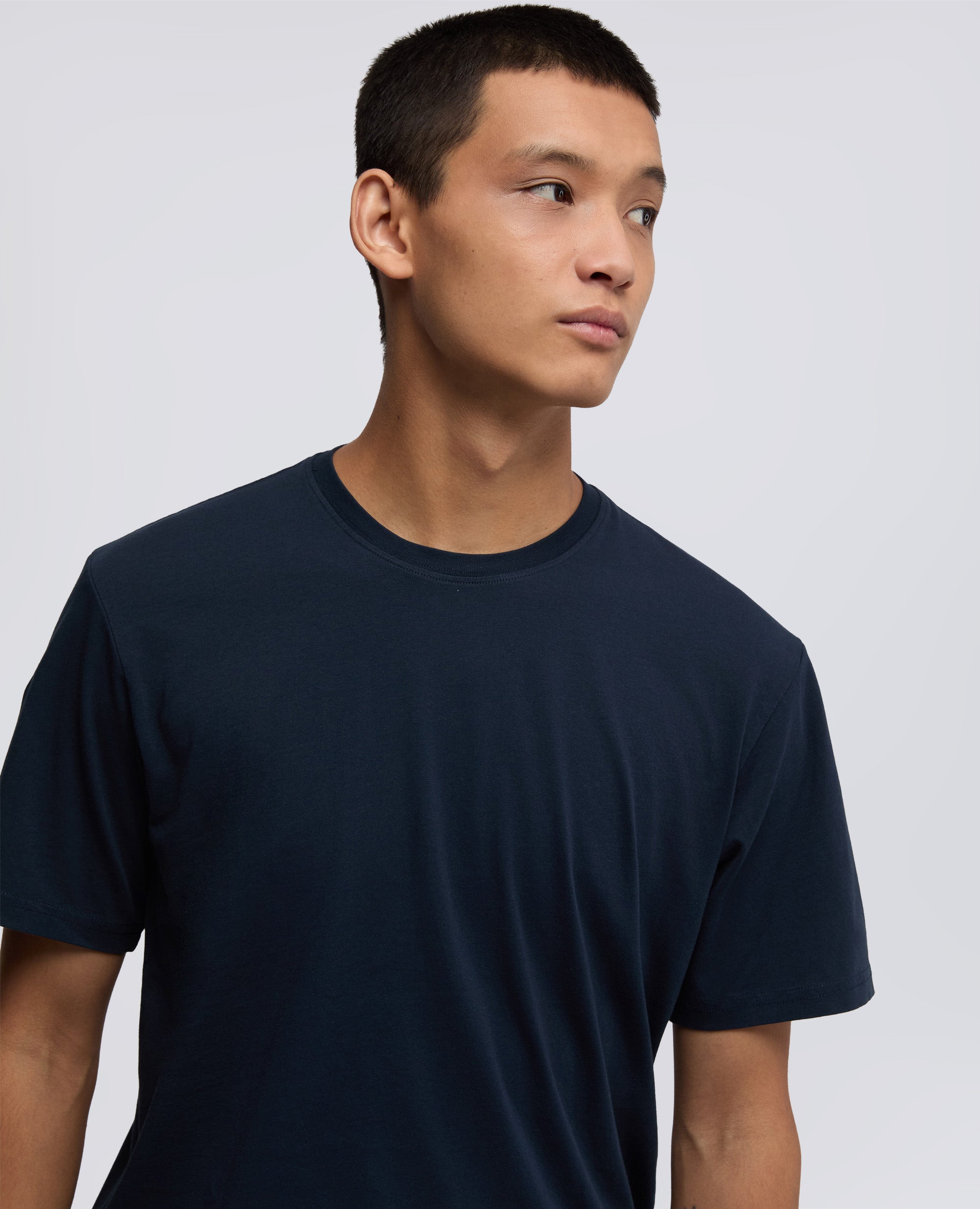 T-SHIRT IN JERSEY DI COTONE-NAVY-NAVY-AZUL MARINO-NAVY-NAVY