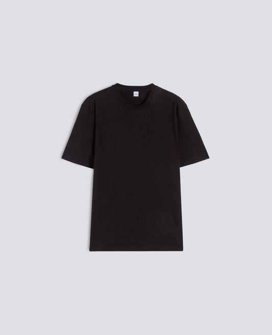 T-SHIRT IN JERSEY DI COTONE-NERO-BLACK-NEGRO-SCHWARZ-NOIR