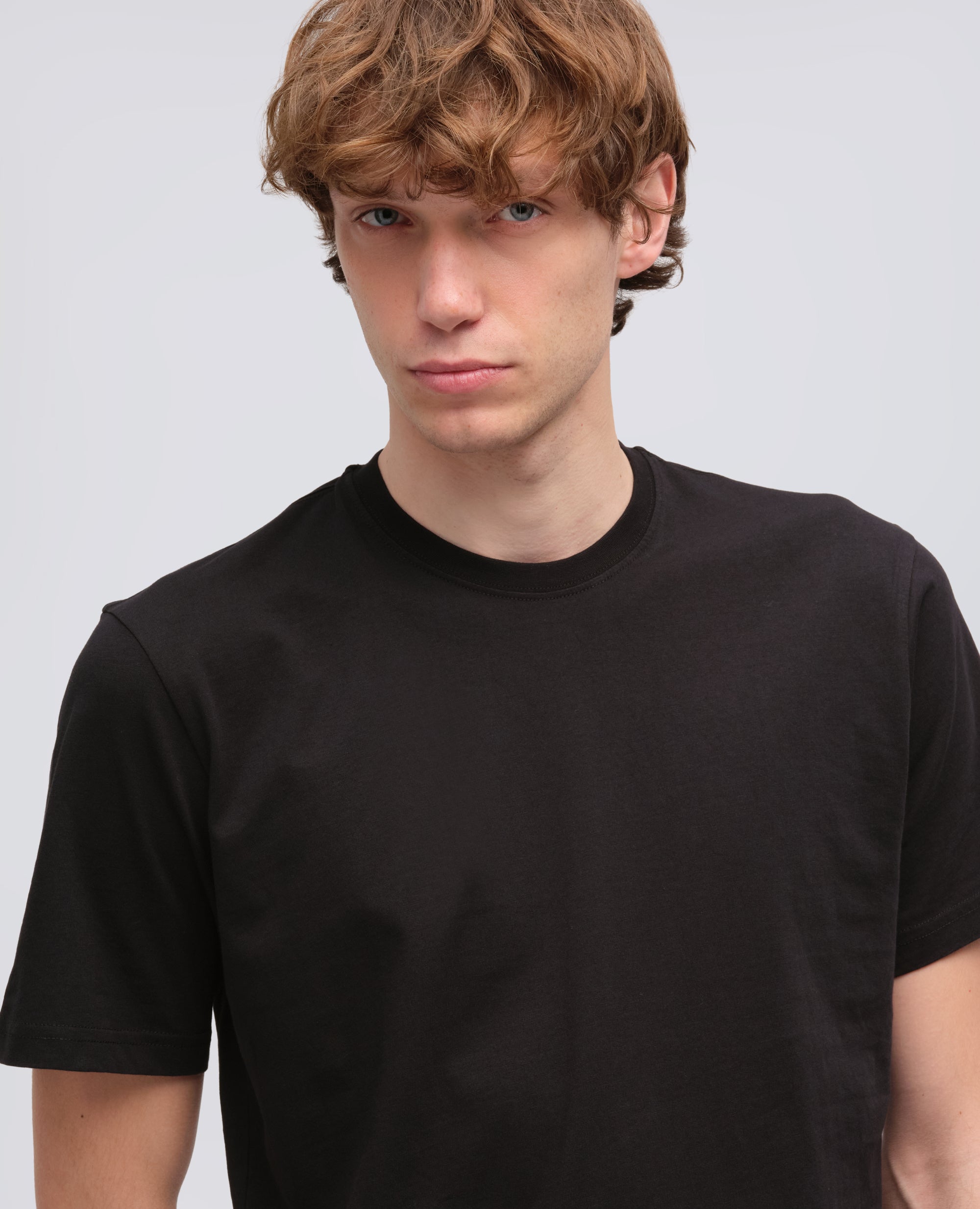 T-SHIRT IN JERSEY DI COTONE-NERO-BLACK-NEGRO-SCHWARZ-NOIR