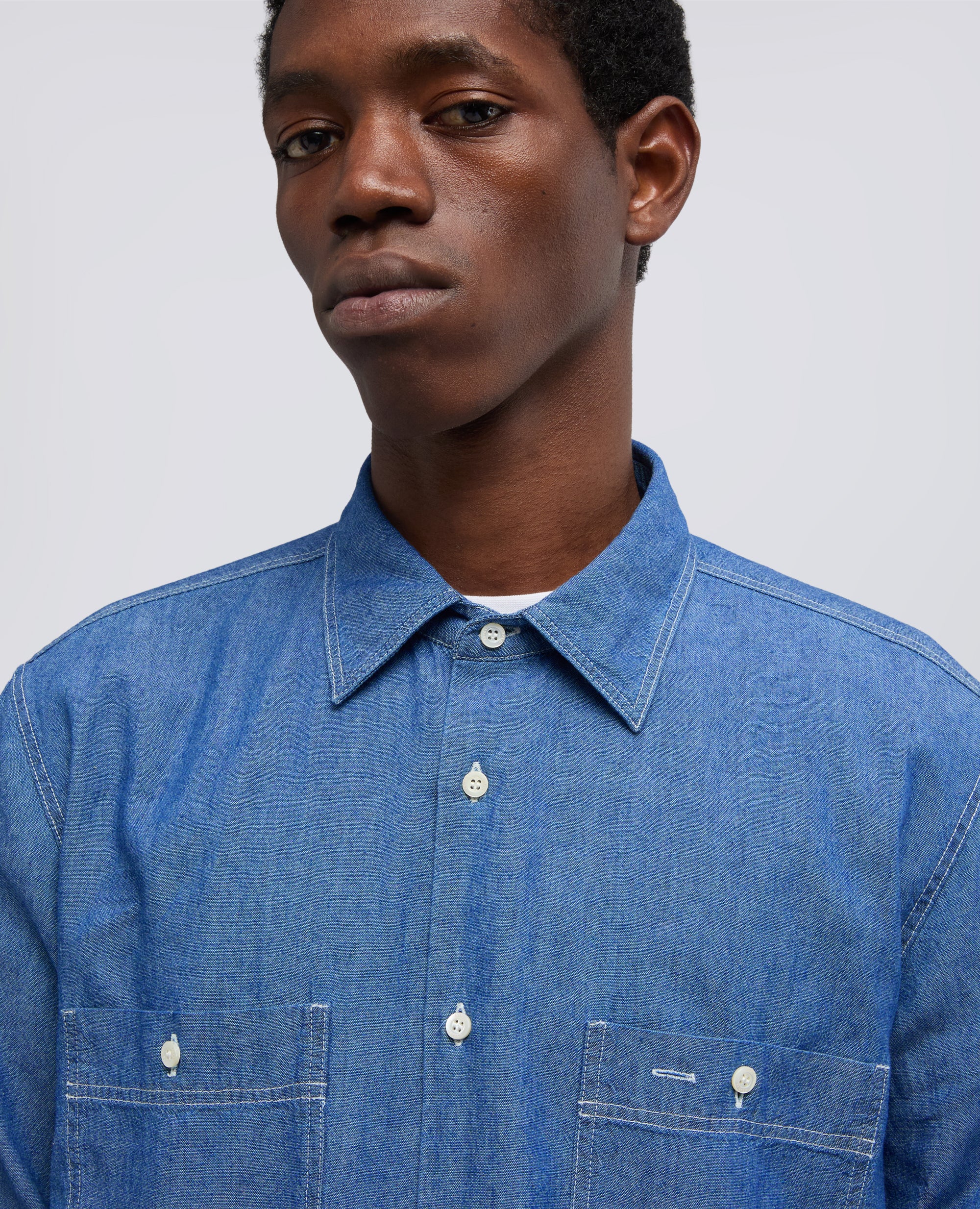 CAMICIA DA LAVORO NEW C SLIM-DENIM MEDIO-MEDIUM DENIM-DENIM MEDIO-MITTLERER DENIM-DENIM MOYEN