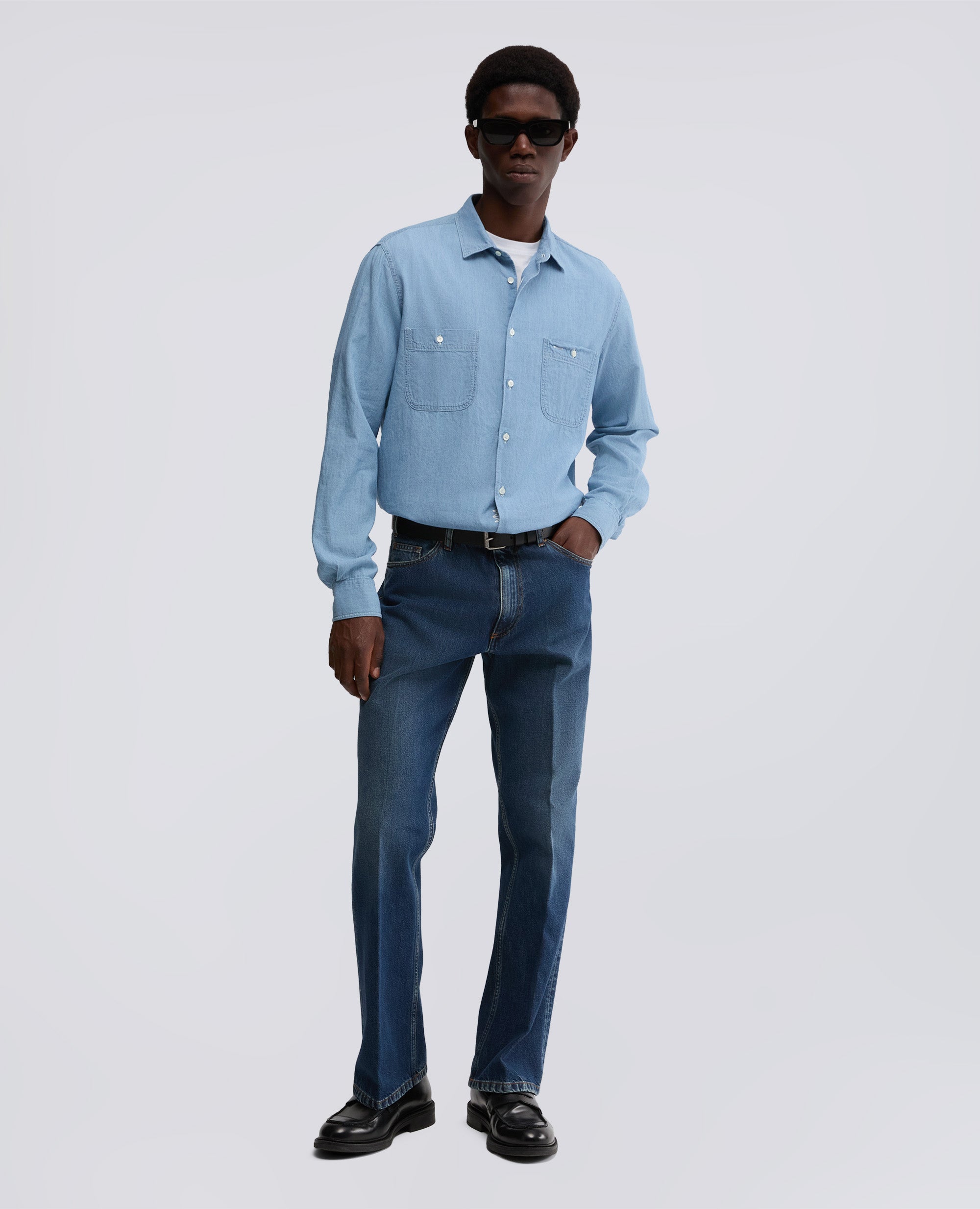 CAMICIA DA LAVORO NEW C SLIM-DENIM CHIARO-LIGHT DENIM-DENIM CLARO-HELLES DENIM-DENIM CLAIR