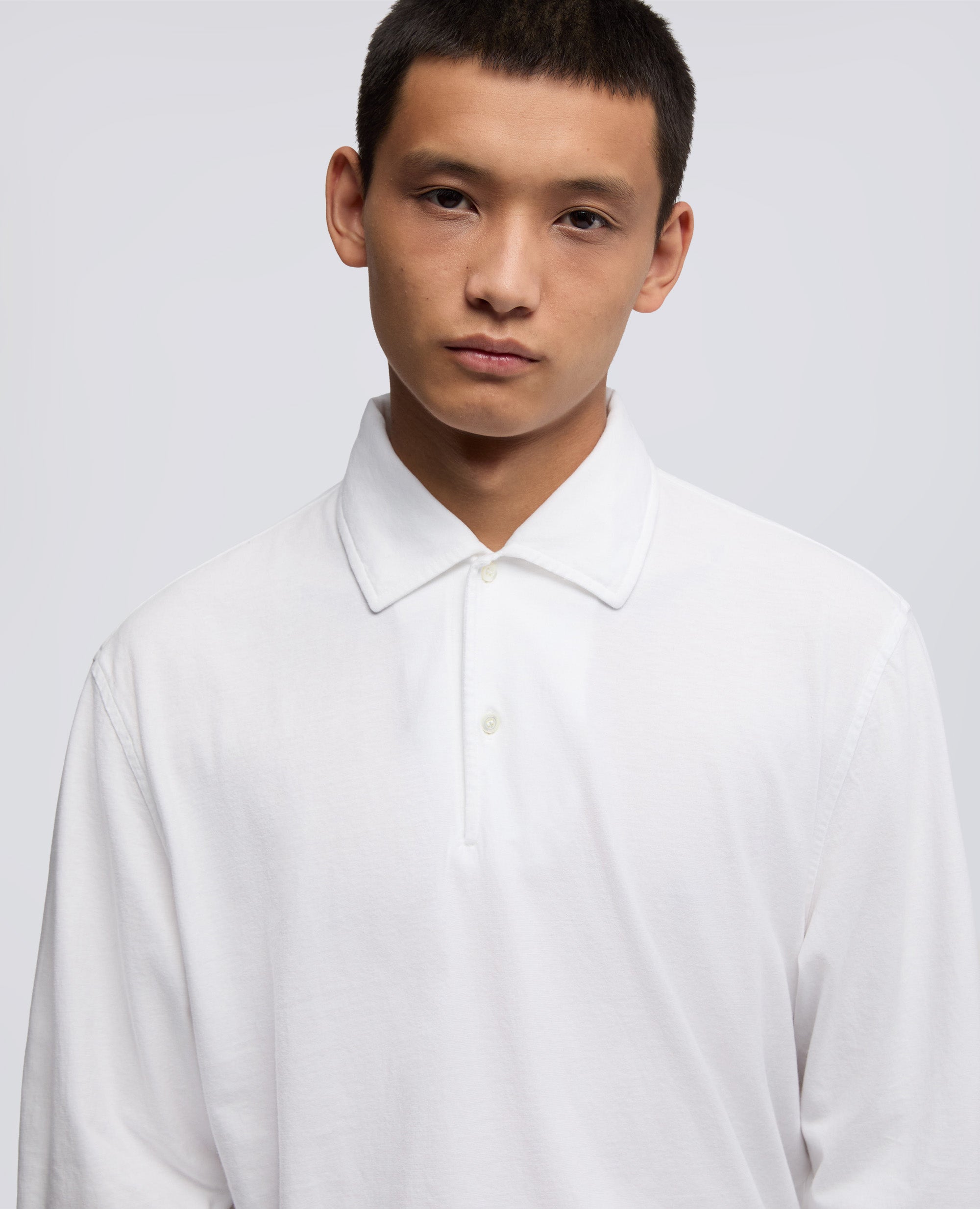 POLO LUIGI IN JERSEY DI COTONE-BIANCO-WHITE-BLANCO-WEISS-BLANC