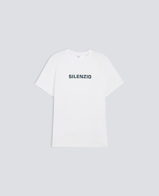 CAMISETA DE JERSEY DE ALGODON CON ESTAMPADO <SILENZIO> - BIANCO - ASPESI