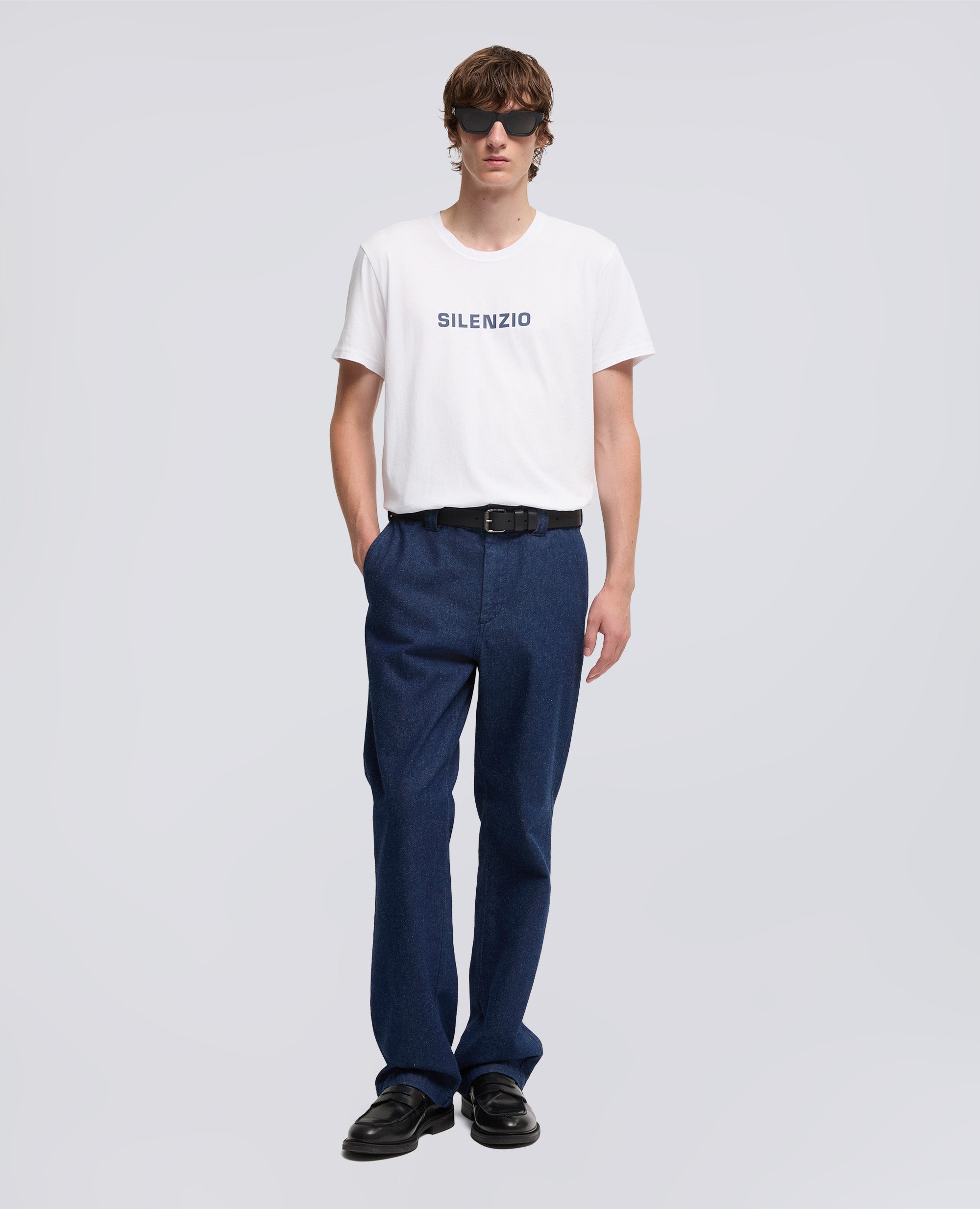 T-SHIRT IN JERSEY DI COTONE-BIANCO-WHITE-BLANCO-WEISS-BLANC