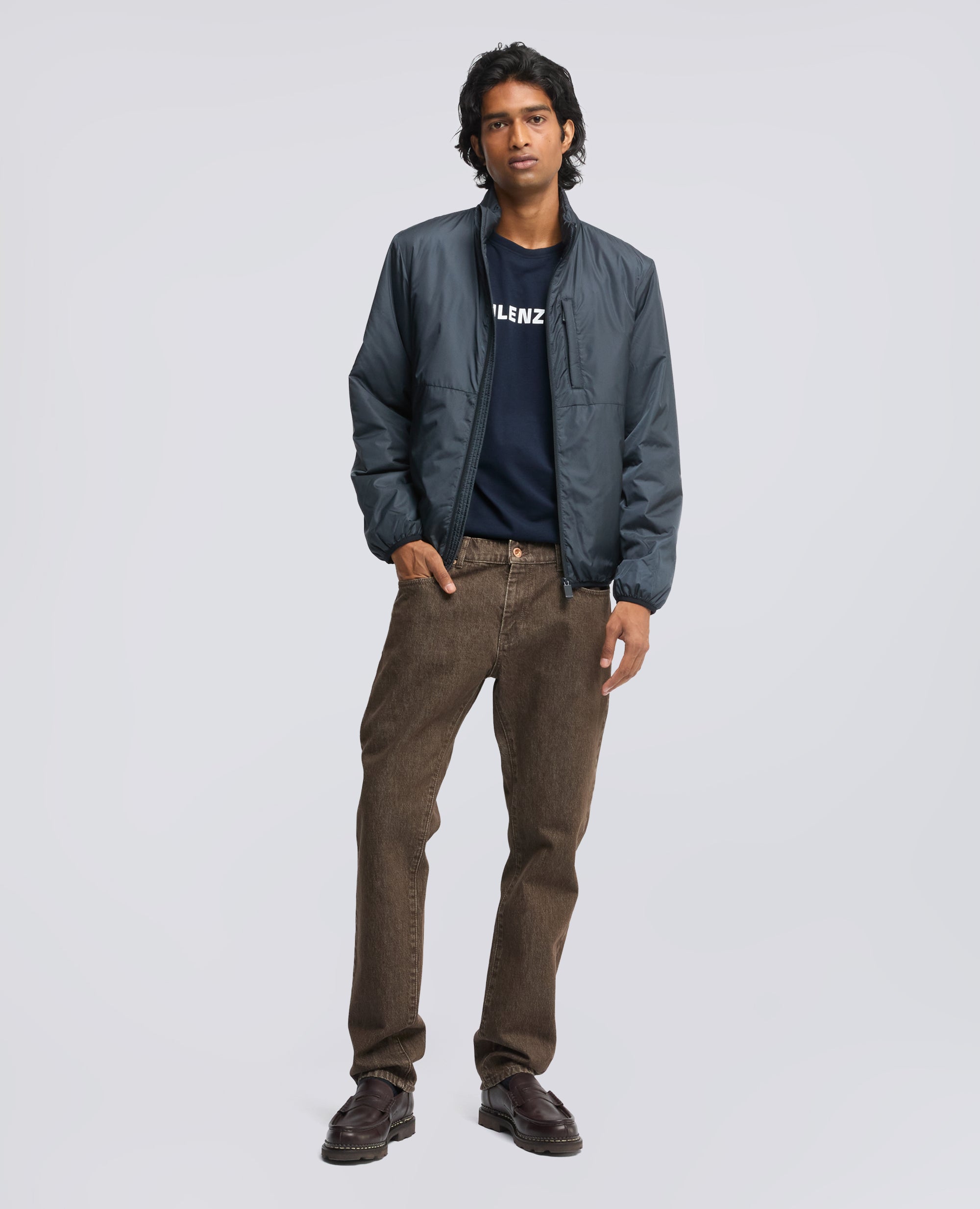 T-SHIRT IN JERSEY DI COTONE CON STAMPA -SILENZIO- - NAVY - ASPESI