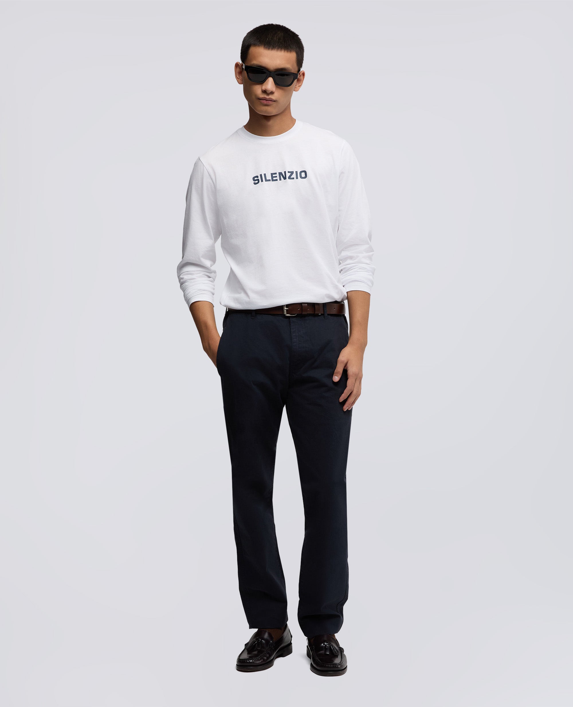 T-SHIRT A MANICHE LUNGHE SILENZIO-BIANCO-WHITE-BLANCO-WEISS-BLANC