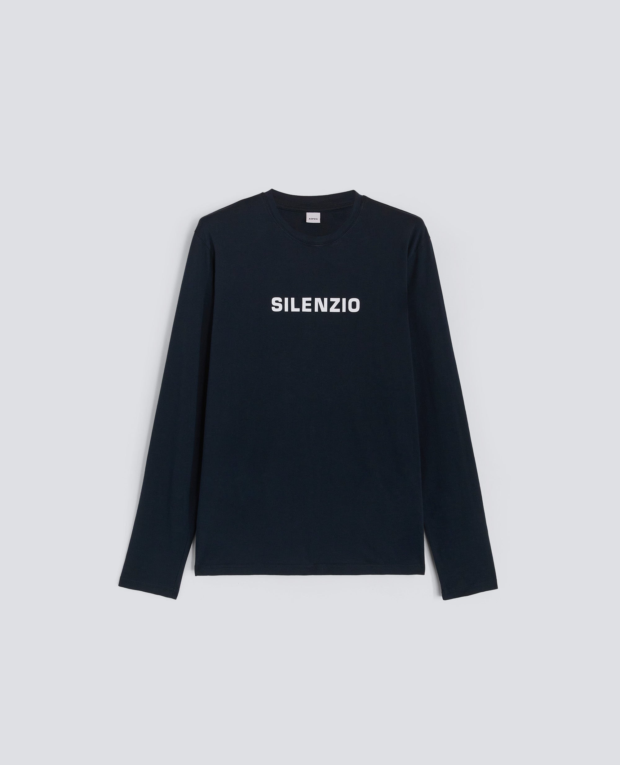 T-SHIRT A MANICHE LUNGHE SILENZIO-NAVY-NAVY-AZUL MARINO-NAVY-NAVY