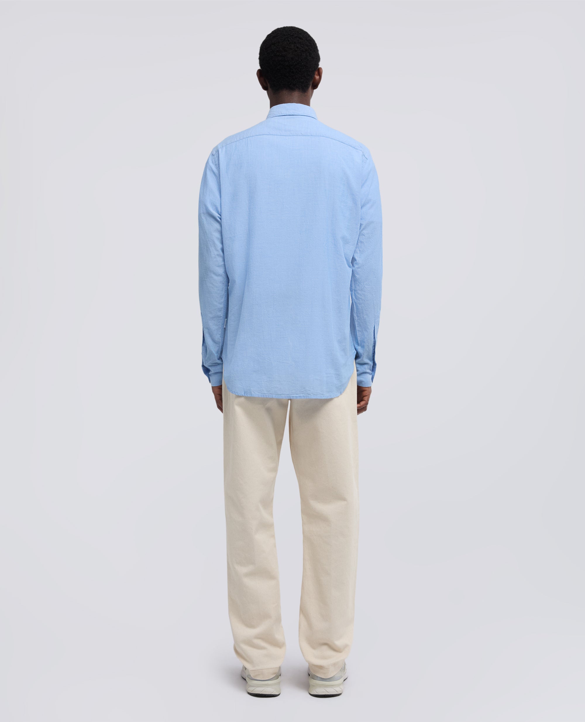 CAMICIA CLASSICA IN CHAMBRAY INDIANO-AZZURRO-SKY BLUE-AZUL CLARO-HIMMELBLAU-BLEU CIEL