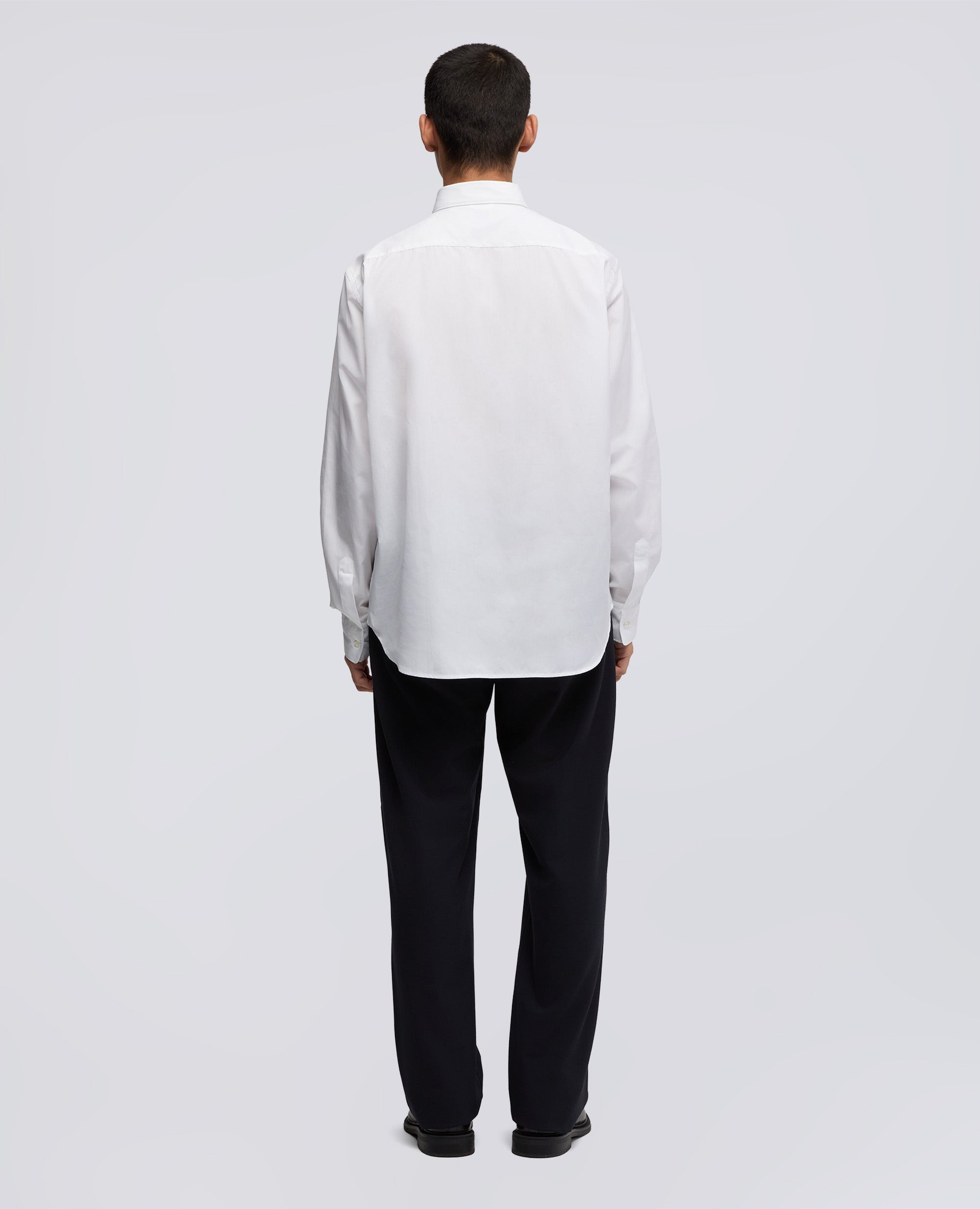 CAMICIA CLASSICA IN COTONE CON TASCHINO-BIANCO-WHITE-BLANCO-WEISS-BLANC