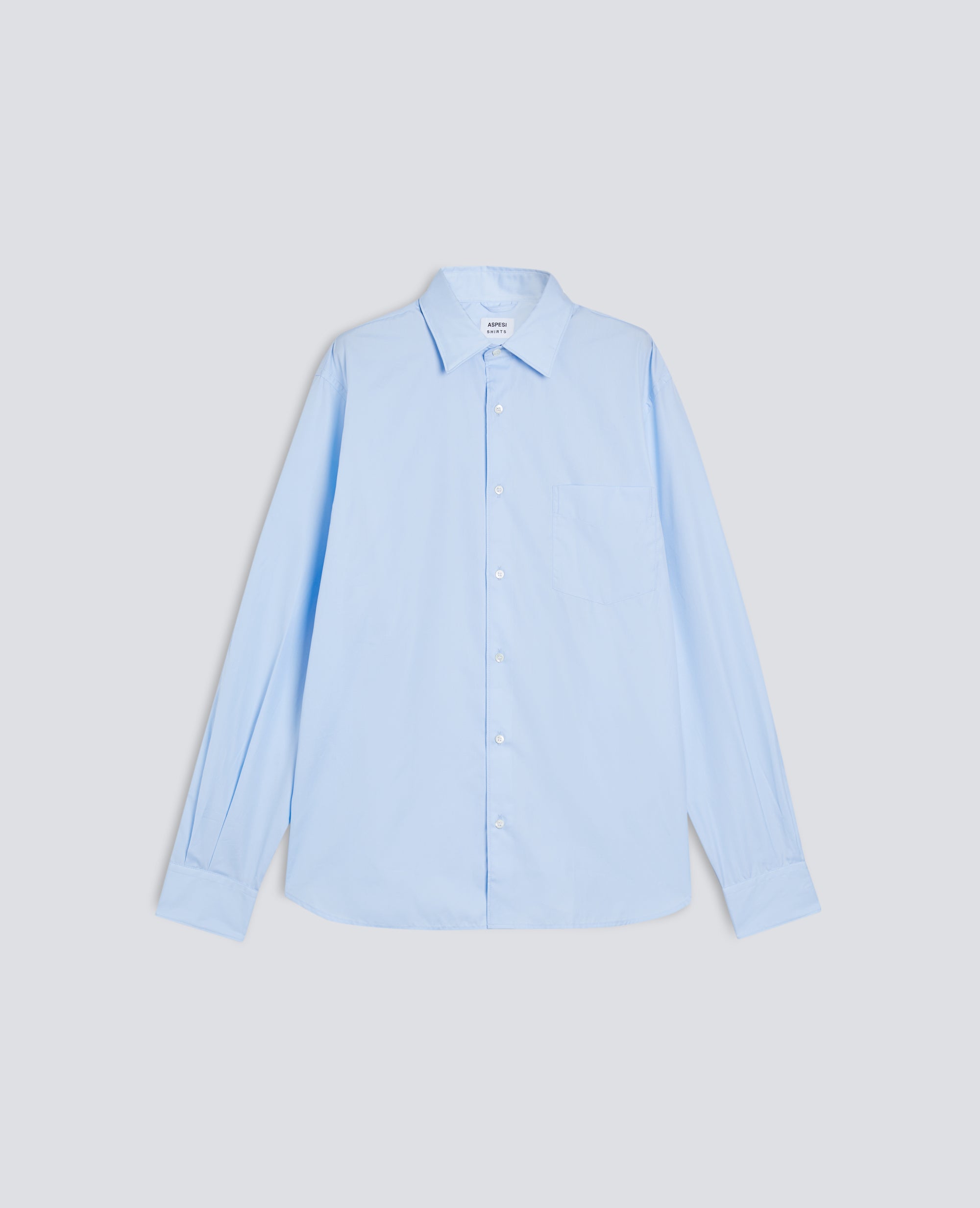 CAMICIA CLASSICA IN COTONE CON TASCHINO-AZZURRO-SKY BLUE-AZUL CLARO-HIMMELBLAU-BLEU CIEL