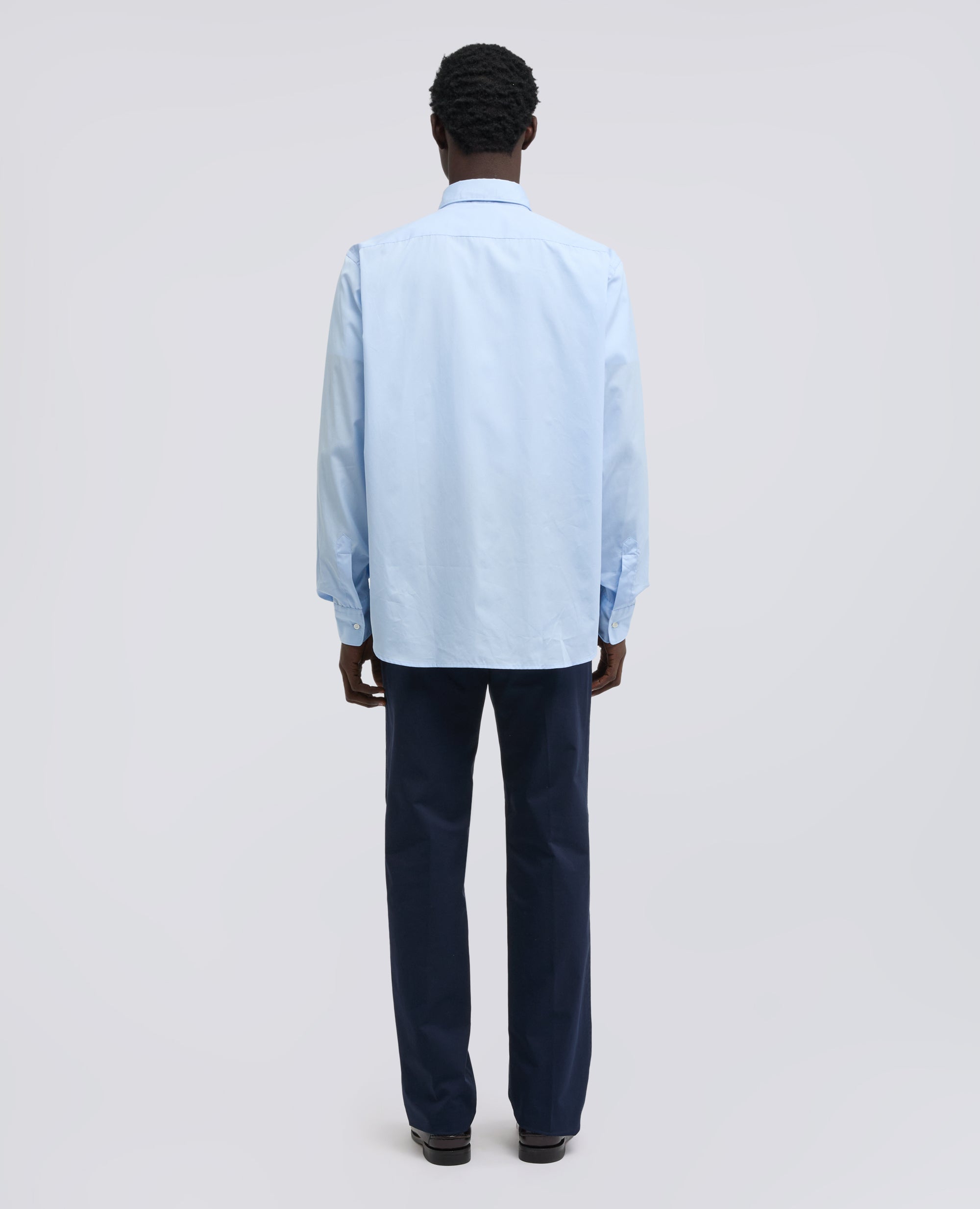 CAMICIA CLASSICA IN COTONE CON TASCHINO-AZZURRO-SKY BLUE-AZUL CLARO-HIMMELBLAU-BLEU CIEL