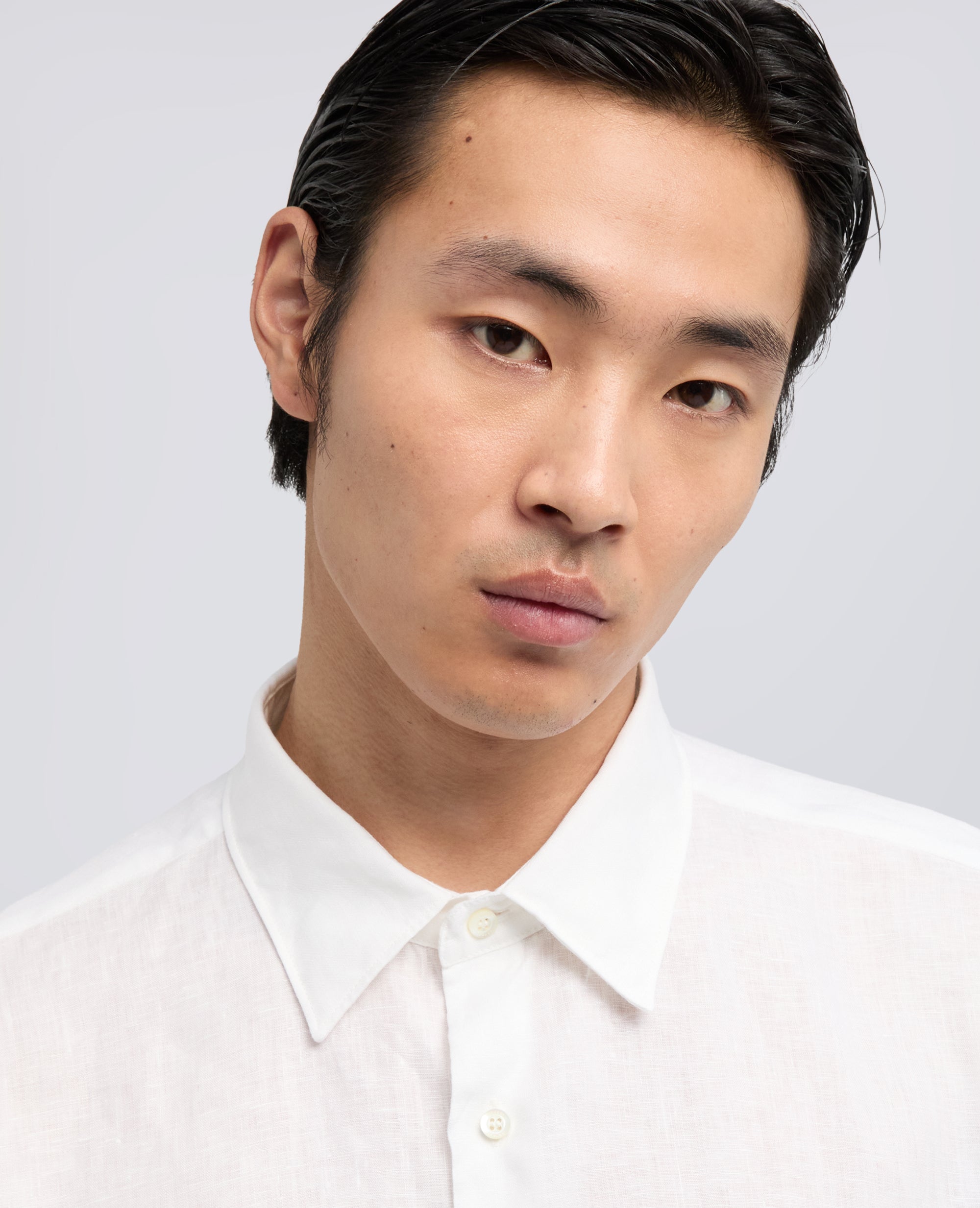 CAMICIA IN CHAMBRAY GIAPPONESE-BIANCO-WHITE-BLANCO-WEISS-BLANC