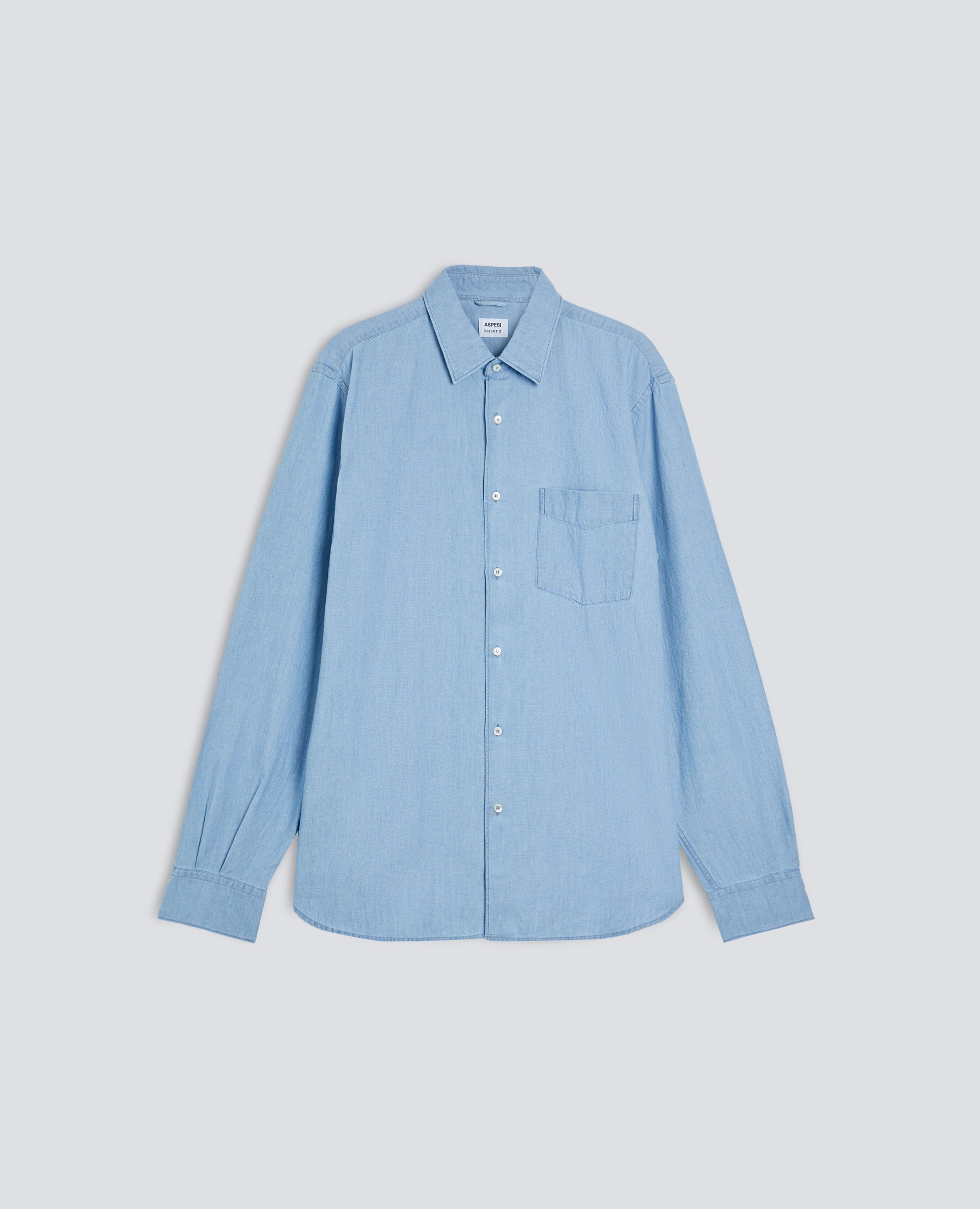CAMICIA IN CHAMBRAY DI COTONE GIAPPONESE-DENIM CHIARO-LIGHT DENIM-DENIM CLARO-HELLES DENIM-DENIM CLAIR