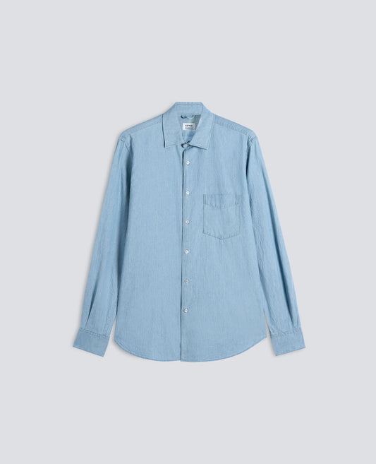 CAMICIA IN CHAMBRAY DI COTONE GIAPPONESE - DENIM CHIARO