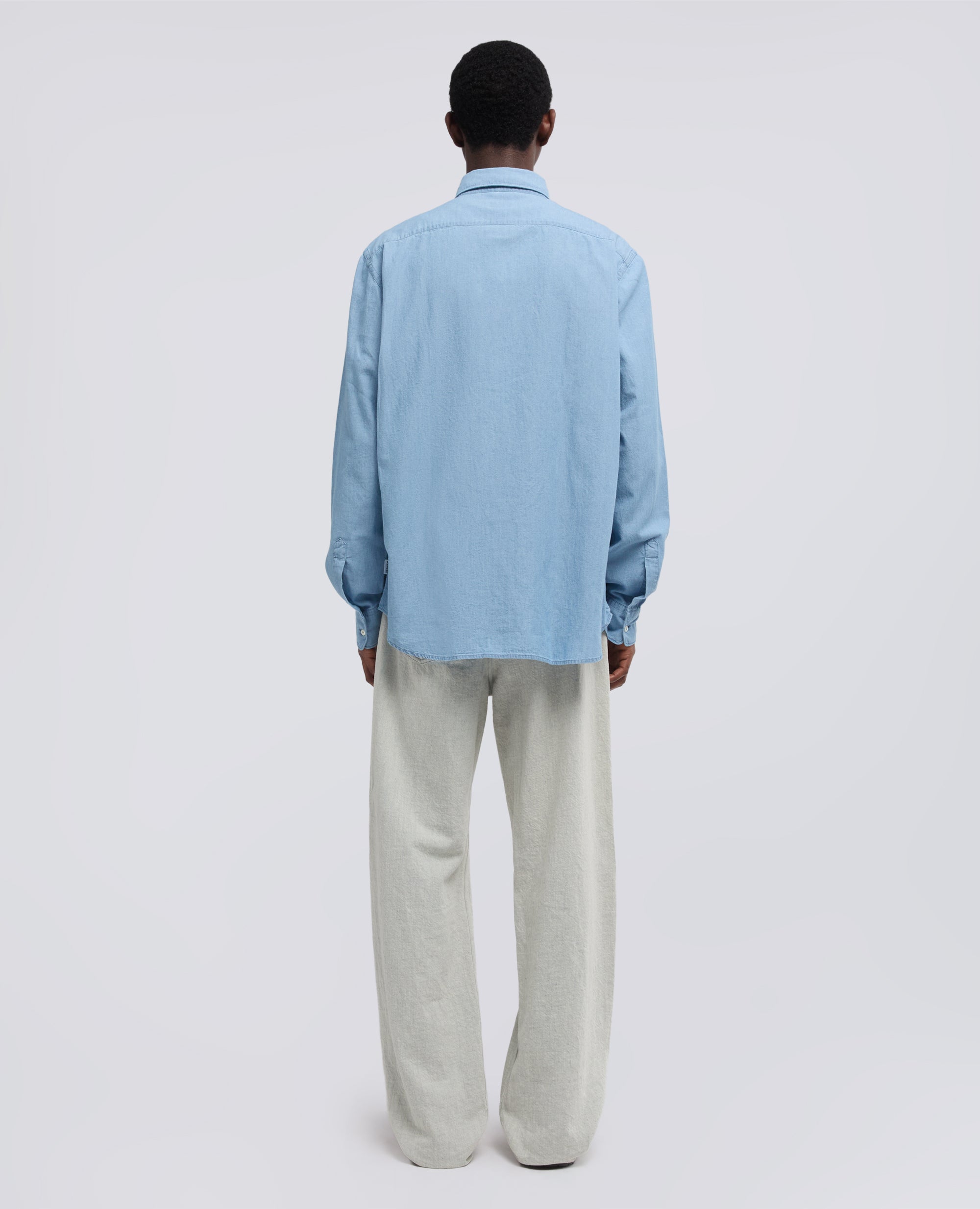 CAMICIA IN CHAMBRAY DI COTONE GIAPPONESE-DENIM CHIARO-LIGHT DENIM-DENIM CLARO-HELLES DENIM-DENIM CLAIR