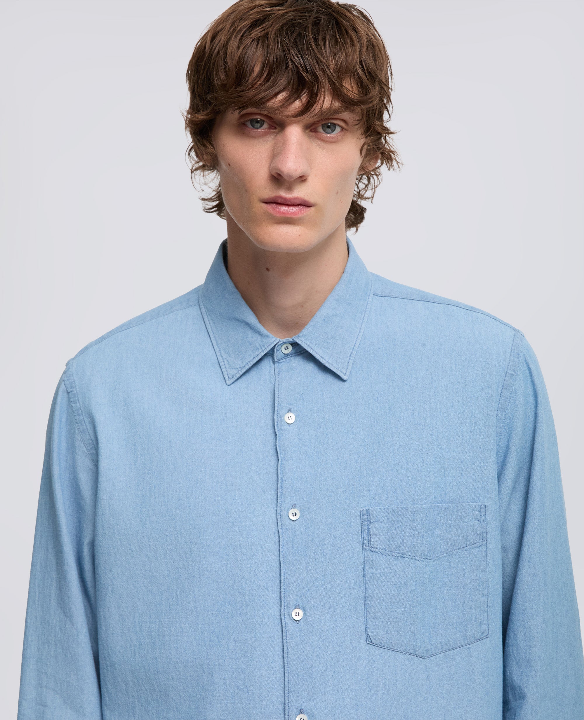 CAMICIA IN CHAMBRAY GIAPPONESE-DENIM CHIARO-LIGHT DENIM-DENIM CLARO-HELLES DENIM-DENIM CLAIR