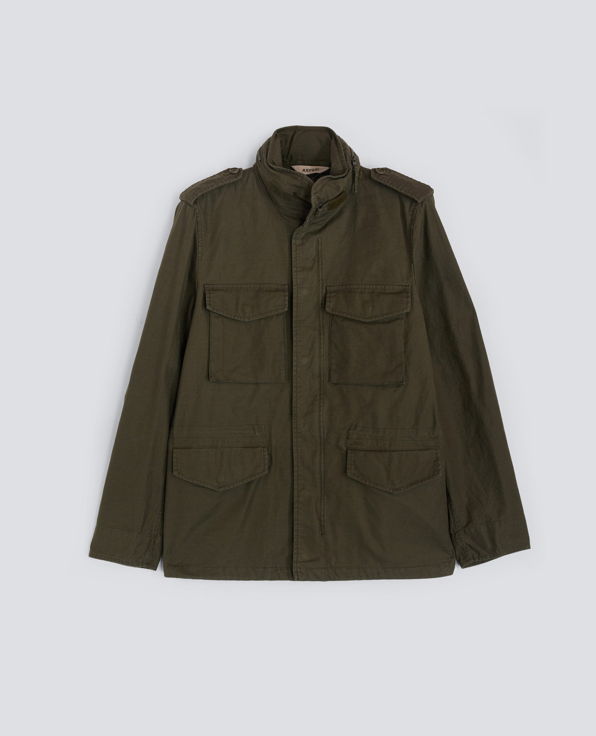 MINI FIELD JACKET IN GABARDINA DI COTONE-MILITARE-MILITARY-MILITAR-MILITAR-MILITAIRE
