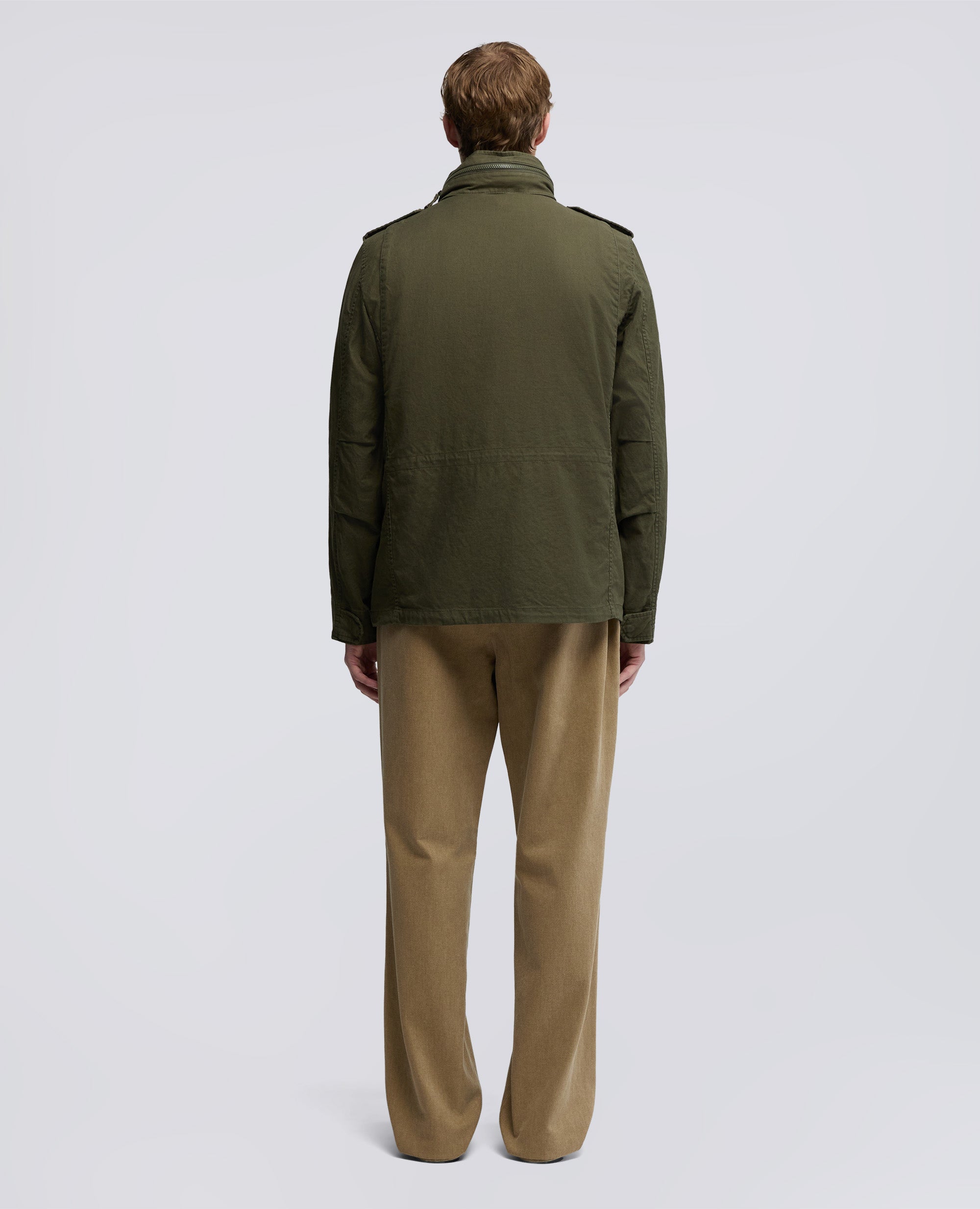MINI FIELD JACKET IN GABARDINA DI COTONE-MILITARE-MILITARY-MILITAR-MILITAR-MILITAIRE
