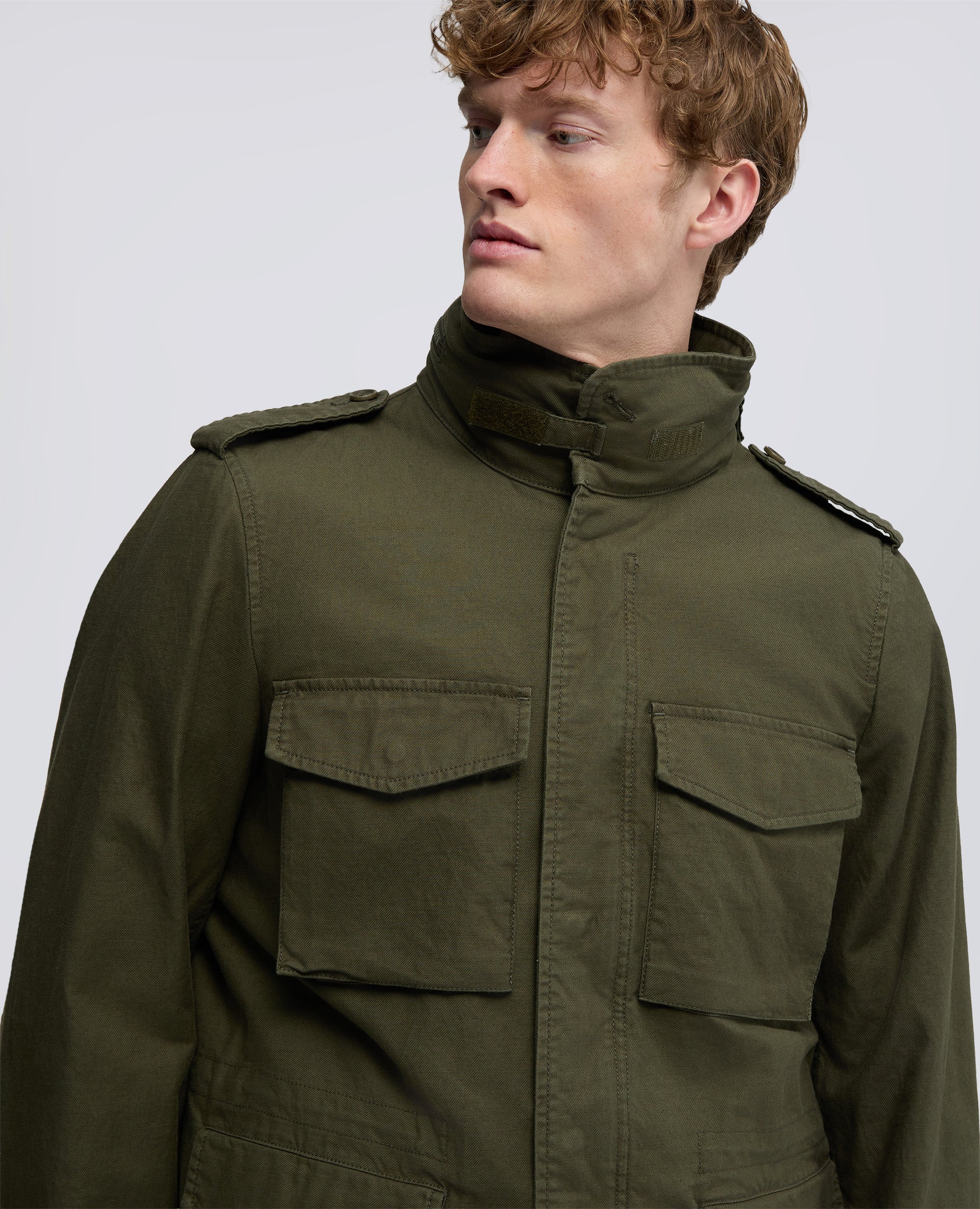 MINI FIELD JACKET IN GABARDINA DI COTONE-MILITARE-MILITARY-MILITAR-MILITAR-MILITAIRE