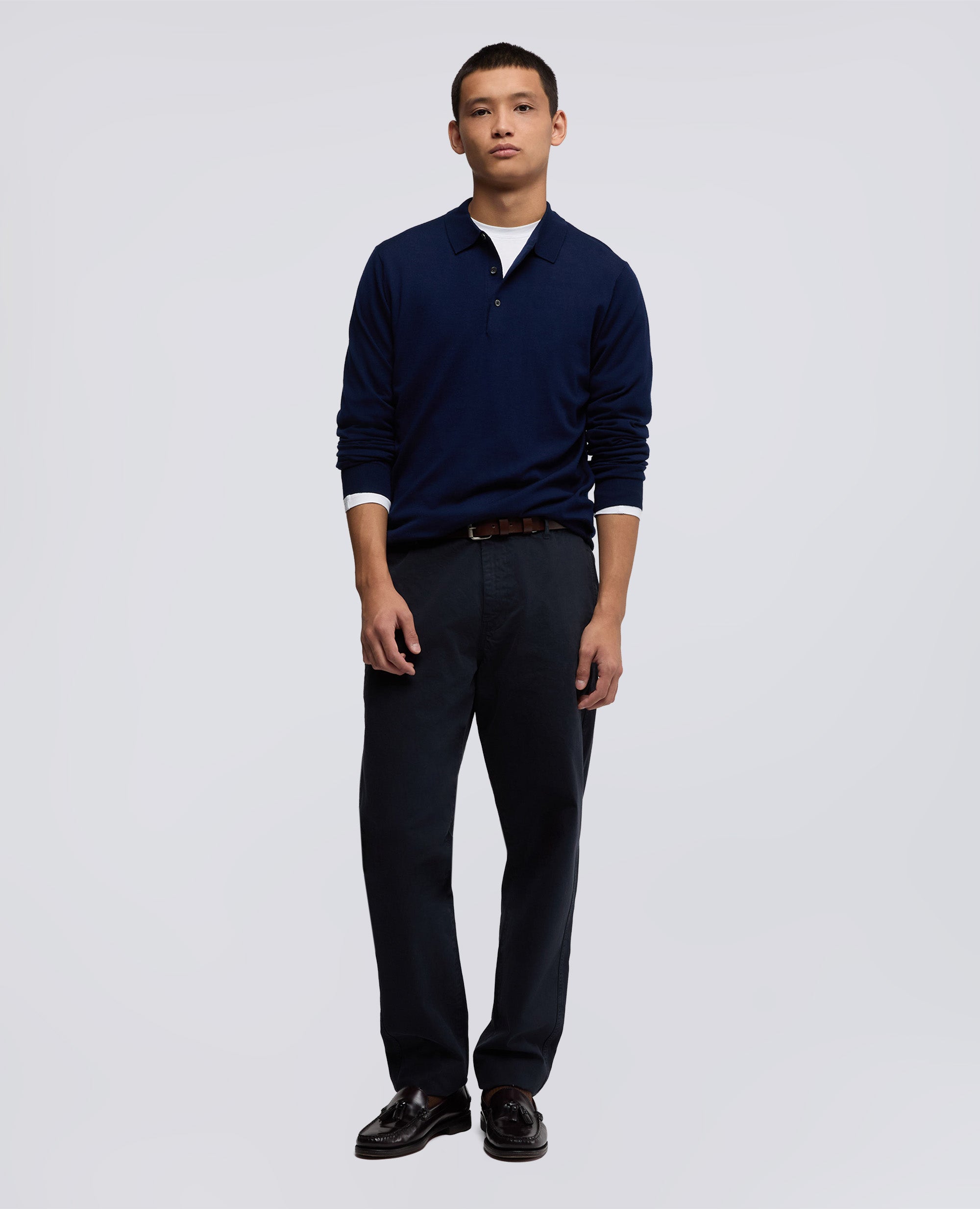PANTALONE CHINO IN GABARDINA-NAVY-NAVY-AZUL MARINO-NAVY-NAVY