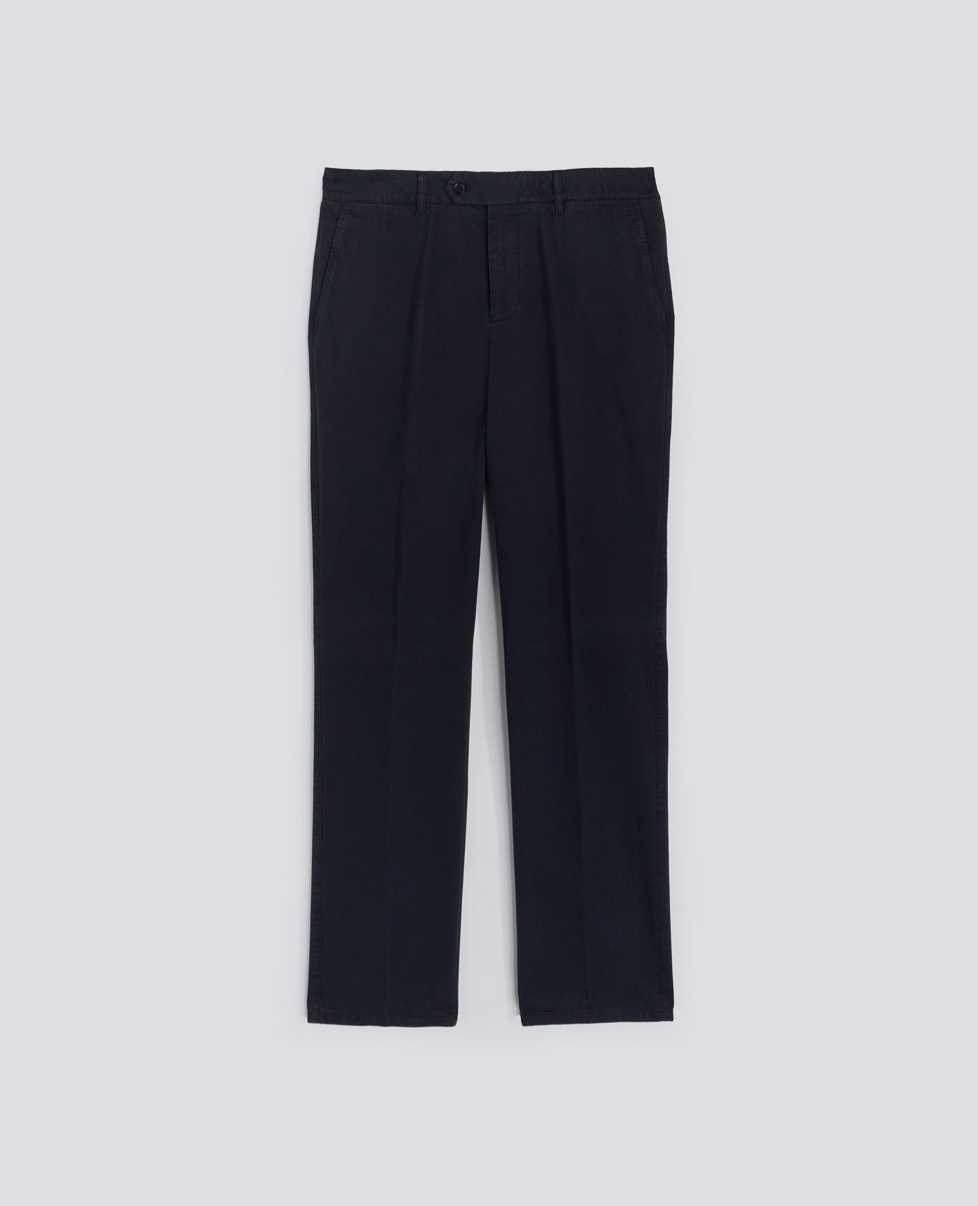 PANTALONE NEW HERMAN IN GABARDINA DI COTONE-NAVY-NAVY-AZUL MARINO-NAVY-NAVY