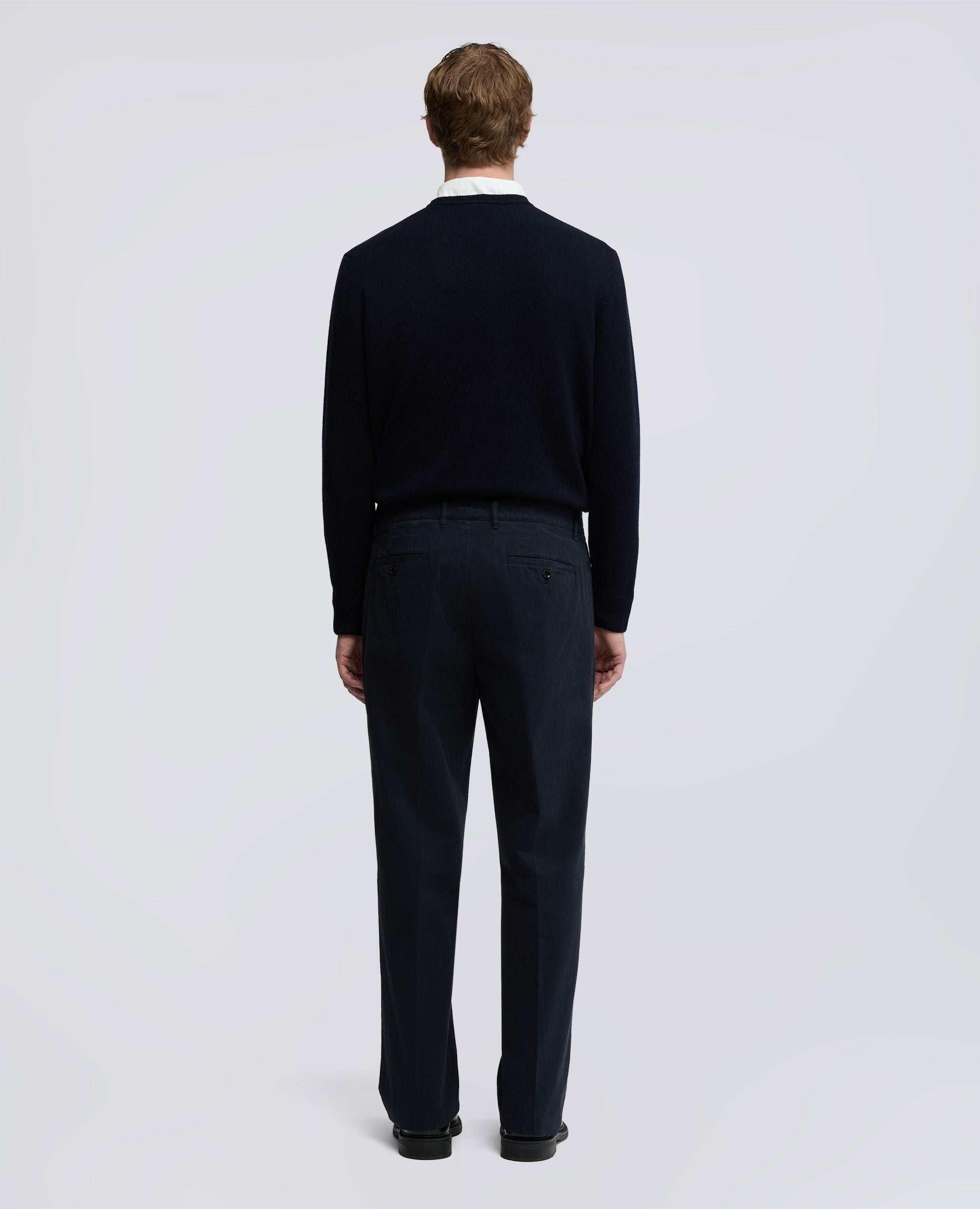 PANTALONE NEW HERMAN IN GABARDINA DI COTONE-NAVY-NAVY-AZUL MARINO-NAVY-NAVY