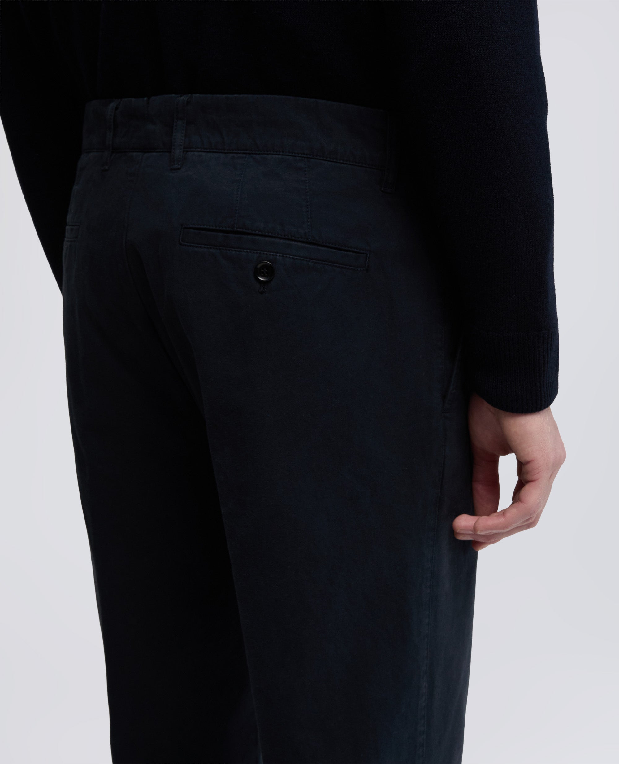 PANTALONE NEW HERMAN IN GABARDINA DI COTONE-NAVY-NAVY-AZUL MARINO-NAVY-NAVY