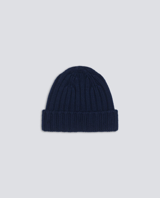 BONNET EN LAINE COTELEE - BLEU - ASPESI
