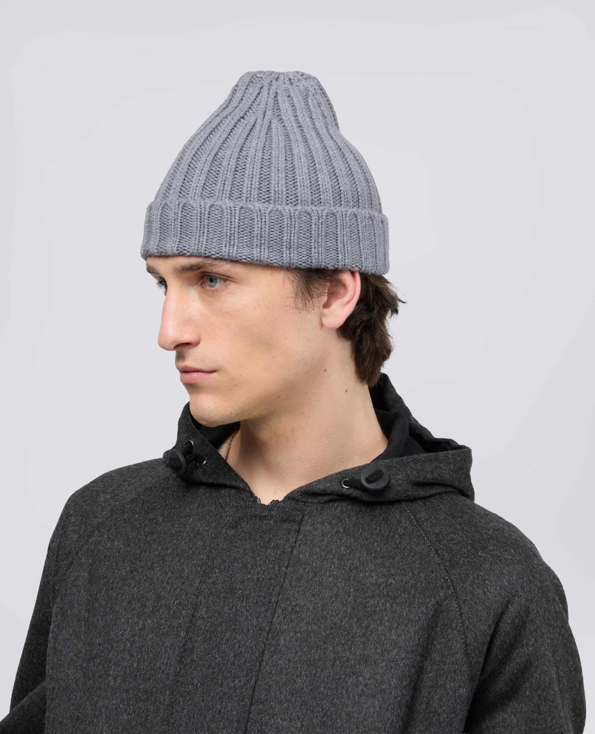BONNET EN LAINE COTELEE - GRIS - ASPESI