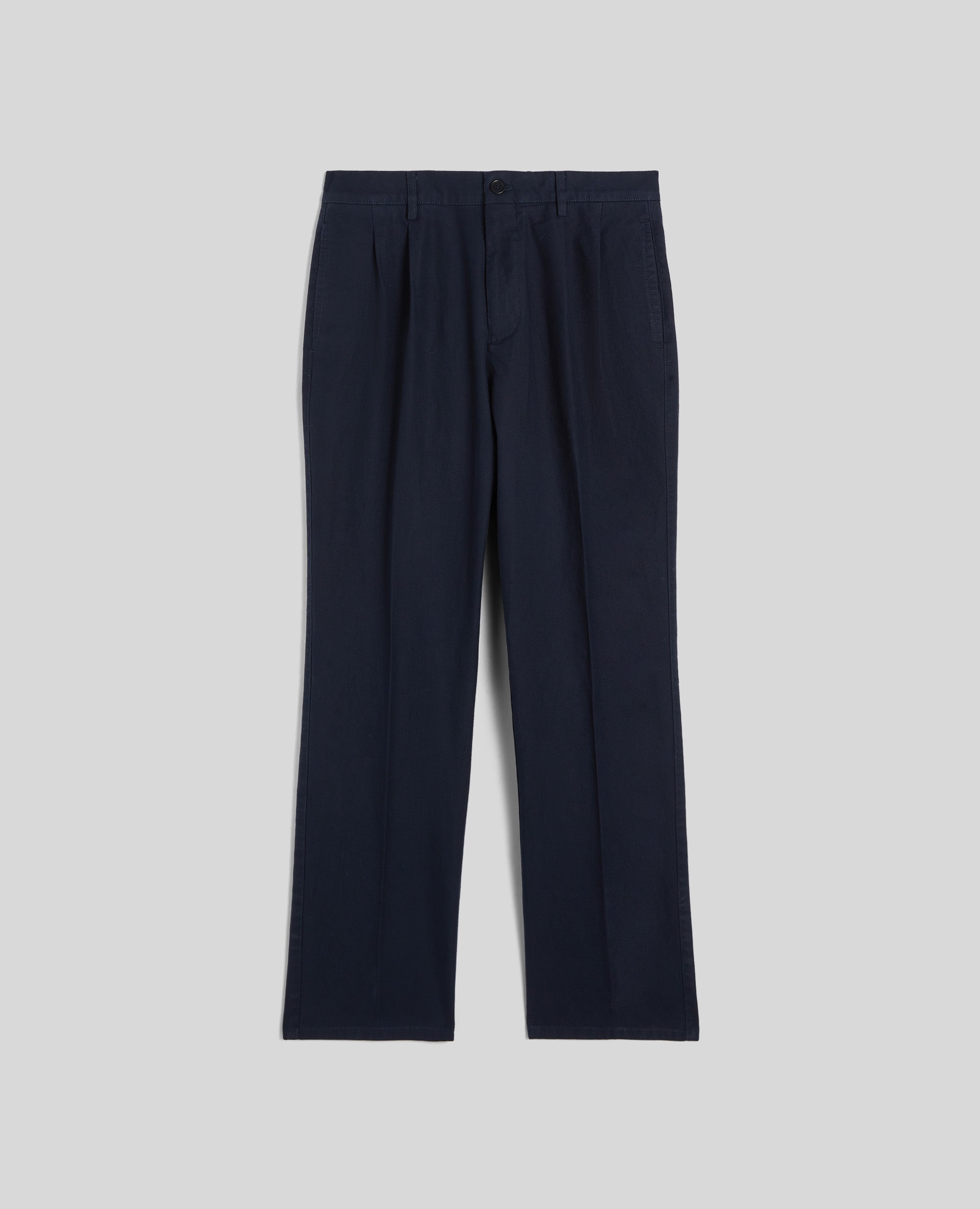 PANTALONE IN GABARDINA DI COTONE CON PINCES-NAVY-NAVY-AZUL MARINO-NAVY-NAVY