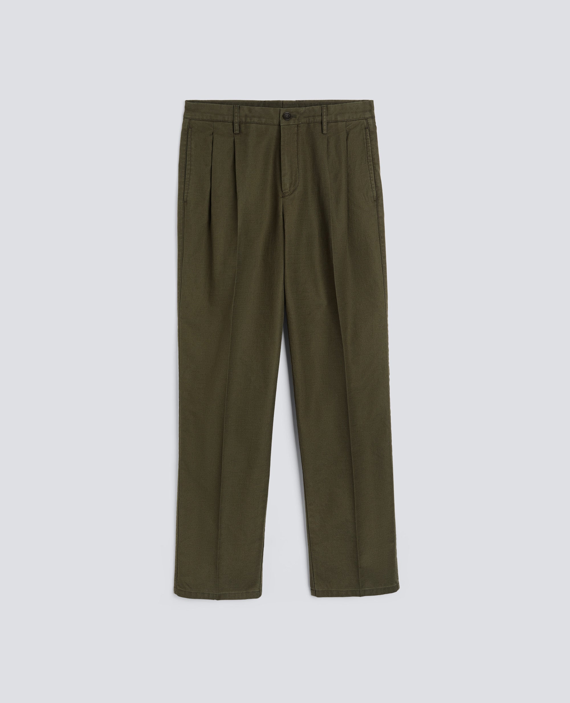 PANTALONE IN GABARDINA DI COTONE CON PINCES-MILITARE-MILITARY-MILITAR-MILITAR-MILITAIRE