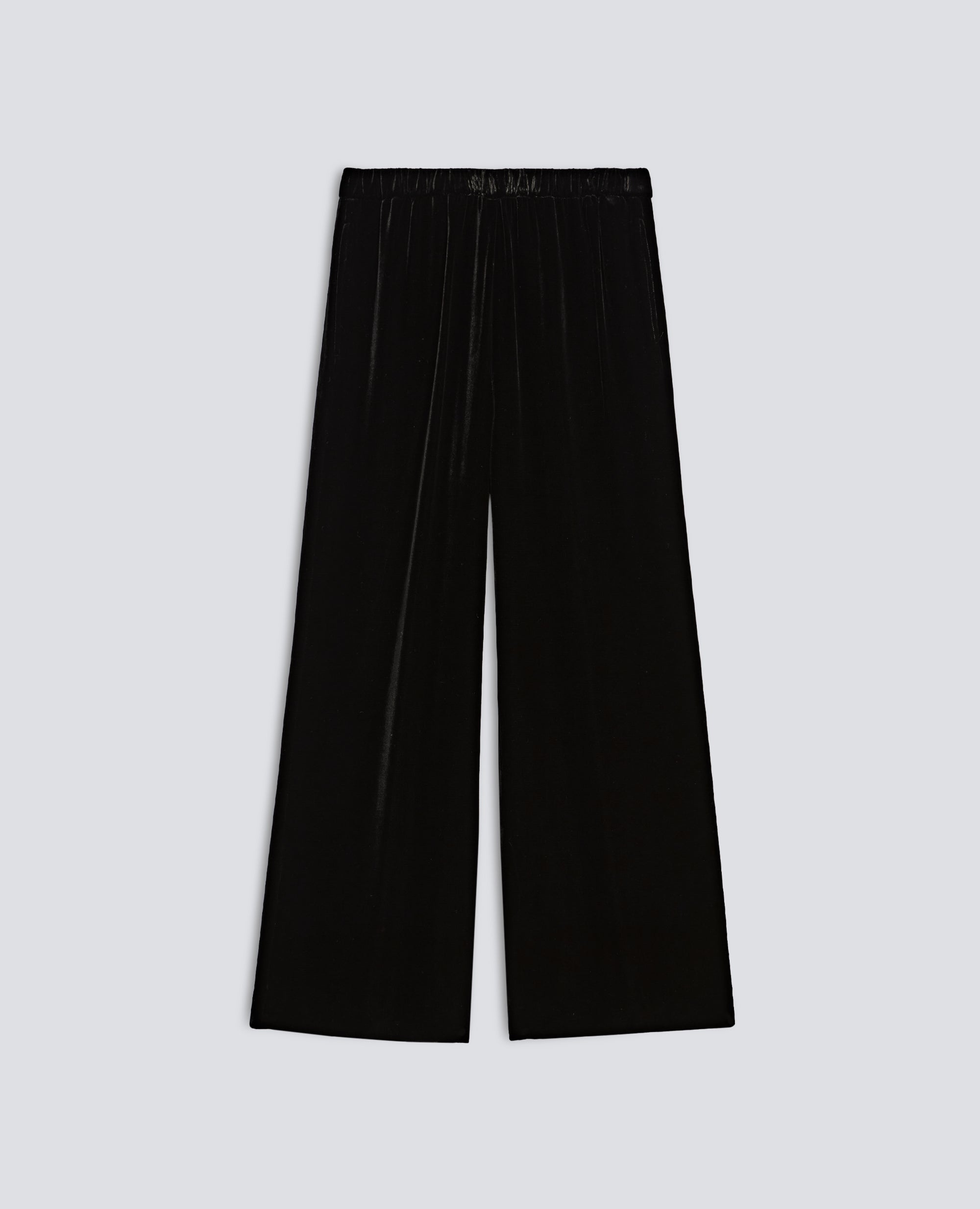 PANTALONE AMPIO IN VELLUTO LISCIO - NERO - ASPESI