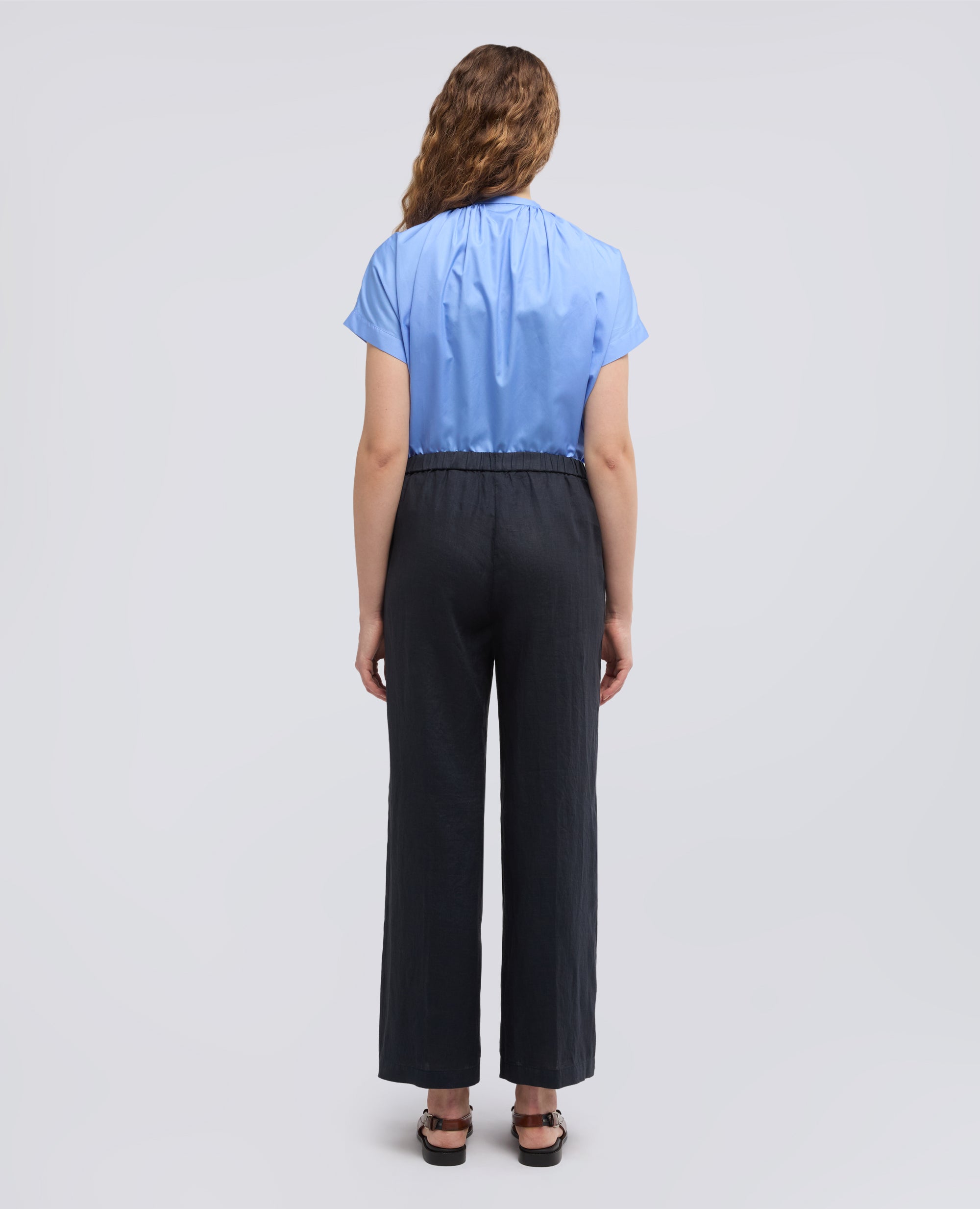 PANTALONE IN LINO-NAVY-NAVY-AZUL MARINO-NAVY-NAVY