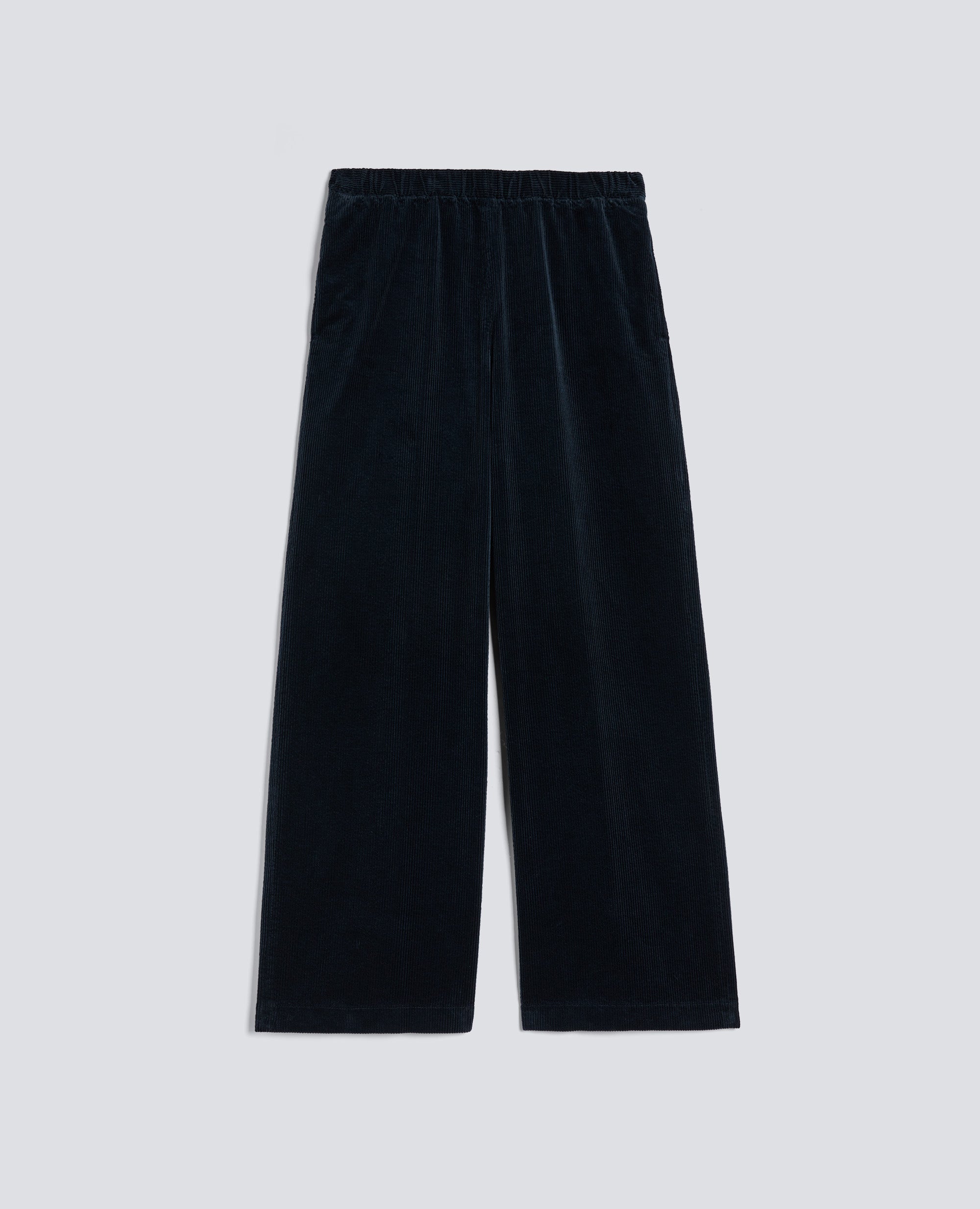 PANTALON LARGE EN VELOURS COTELE - NAVY - ASPESI