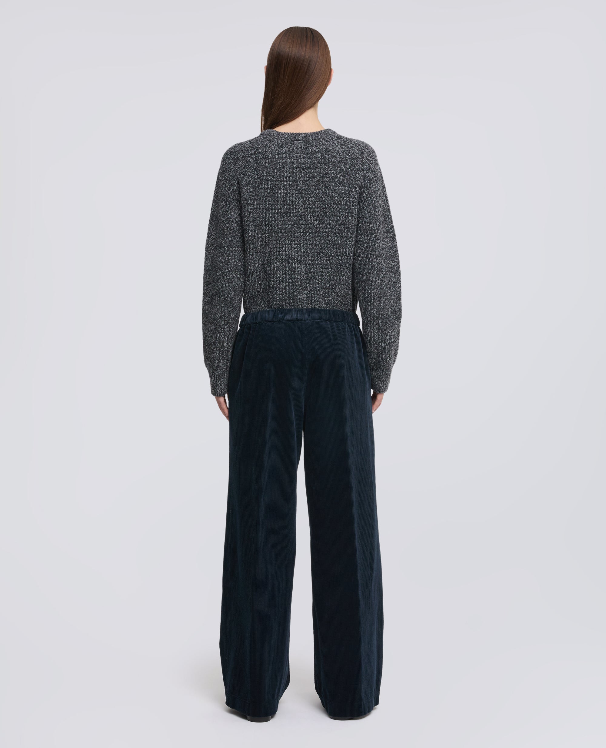 PANTALON LARGE EN VELOURS COTELE - NAVY - ASPESI