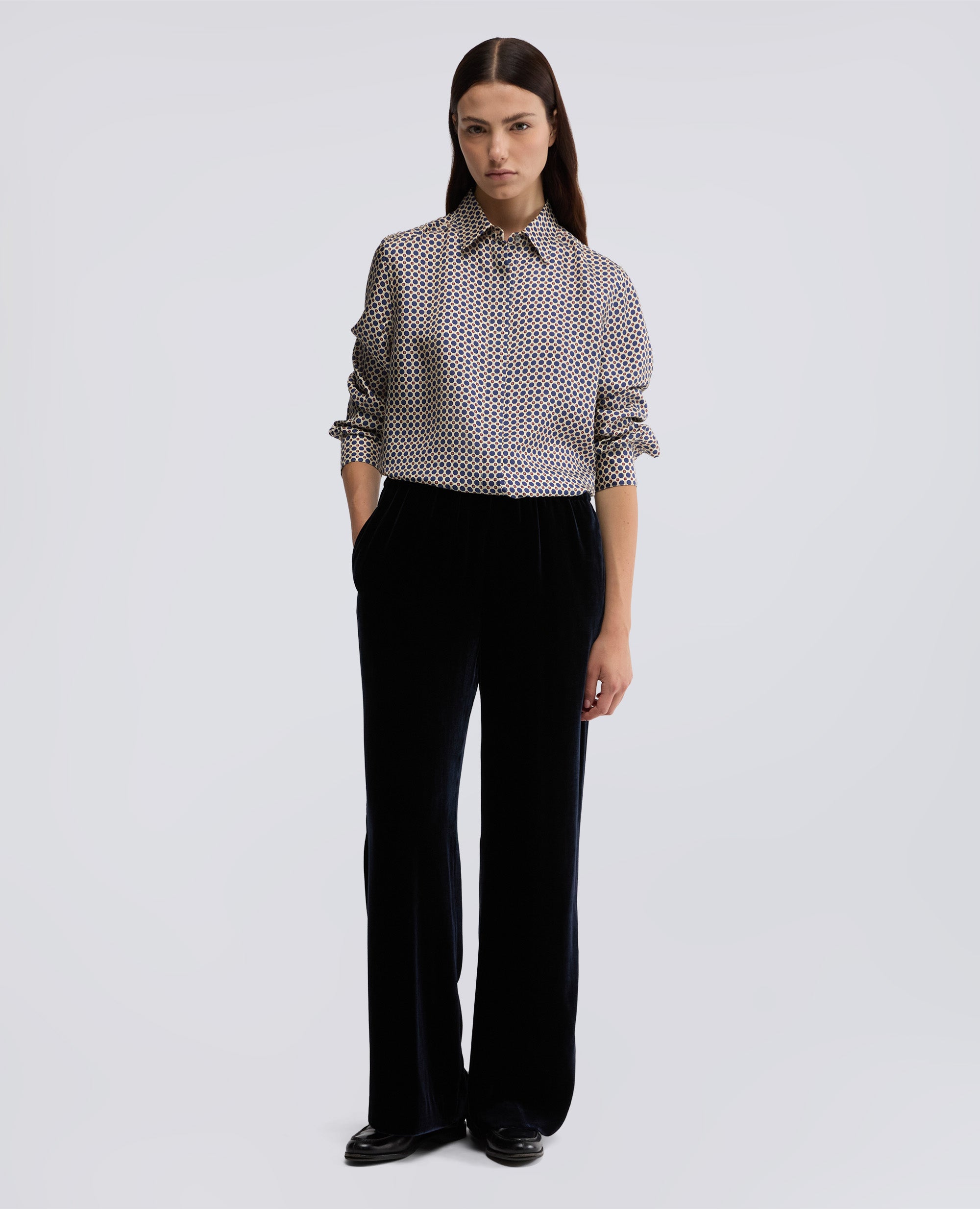PANTALONE IN FLANELLA DI LANA CASHMERE - BLU - ASPESI