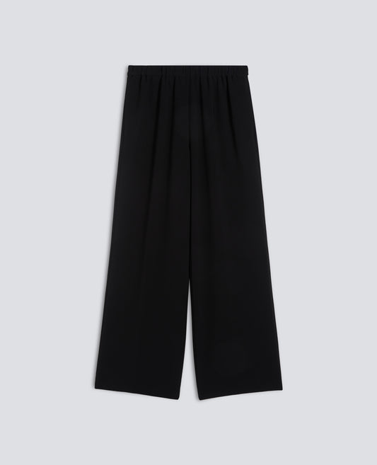 PANTALONE IN CADY CREPE CON ELASTICO-NERO-BLACK-NEGRO-SCHWARZ-NOIR