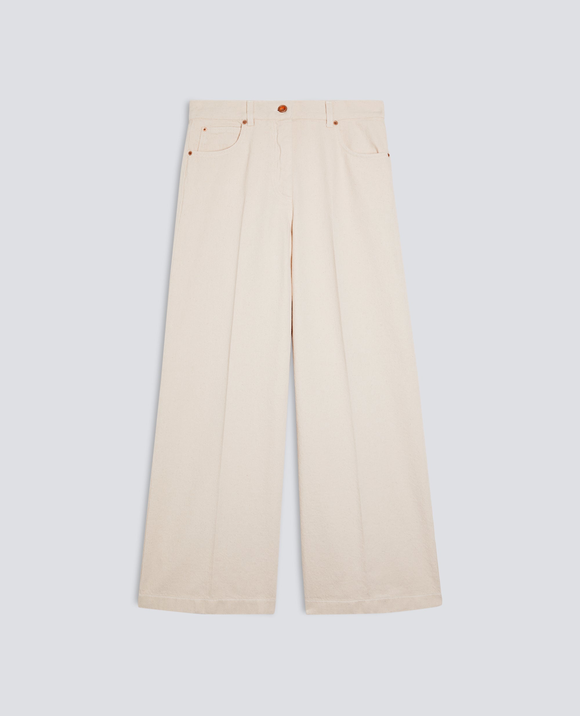 PANTALONE WIDE LEG IN DENIM-BURRO-ECRU-MANTEQUILLA-ECRU-BEURRE