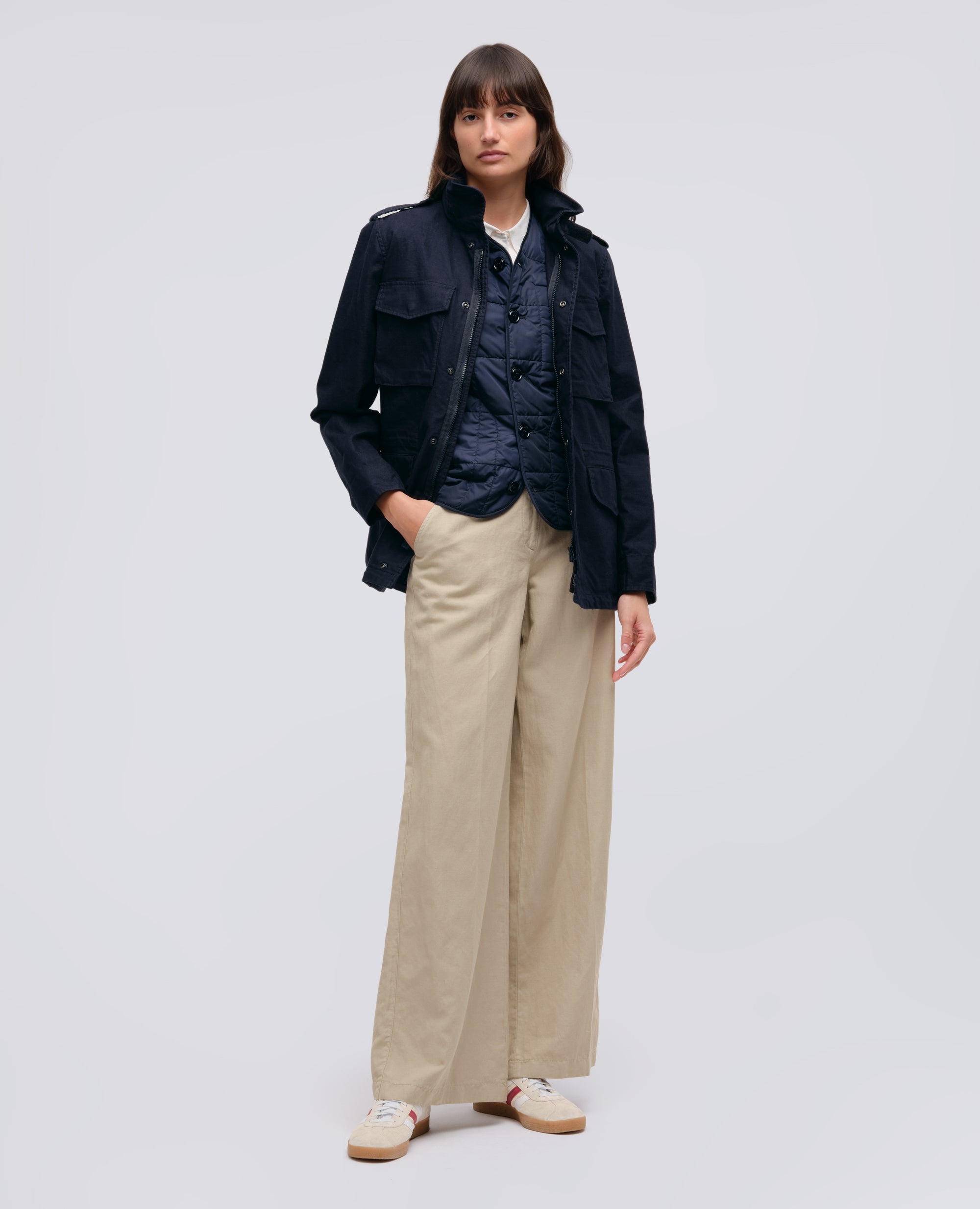 GIUBBOTTO MINI FIELD IN GABARDINE DI COTONE CON GILET INTERNO-NAVY-NAVY-AZUL MARINO-NAVY-NAVY