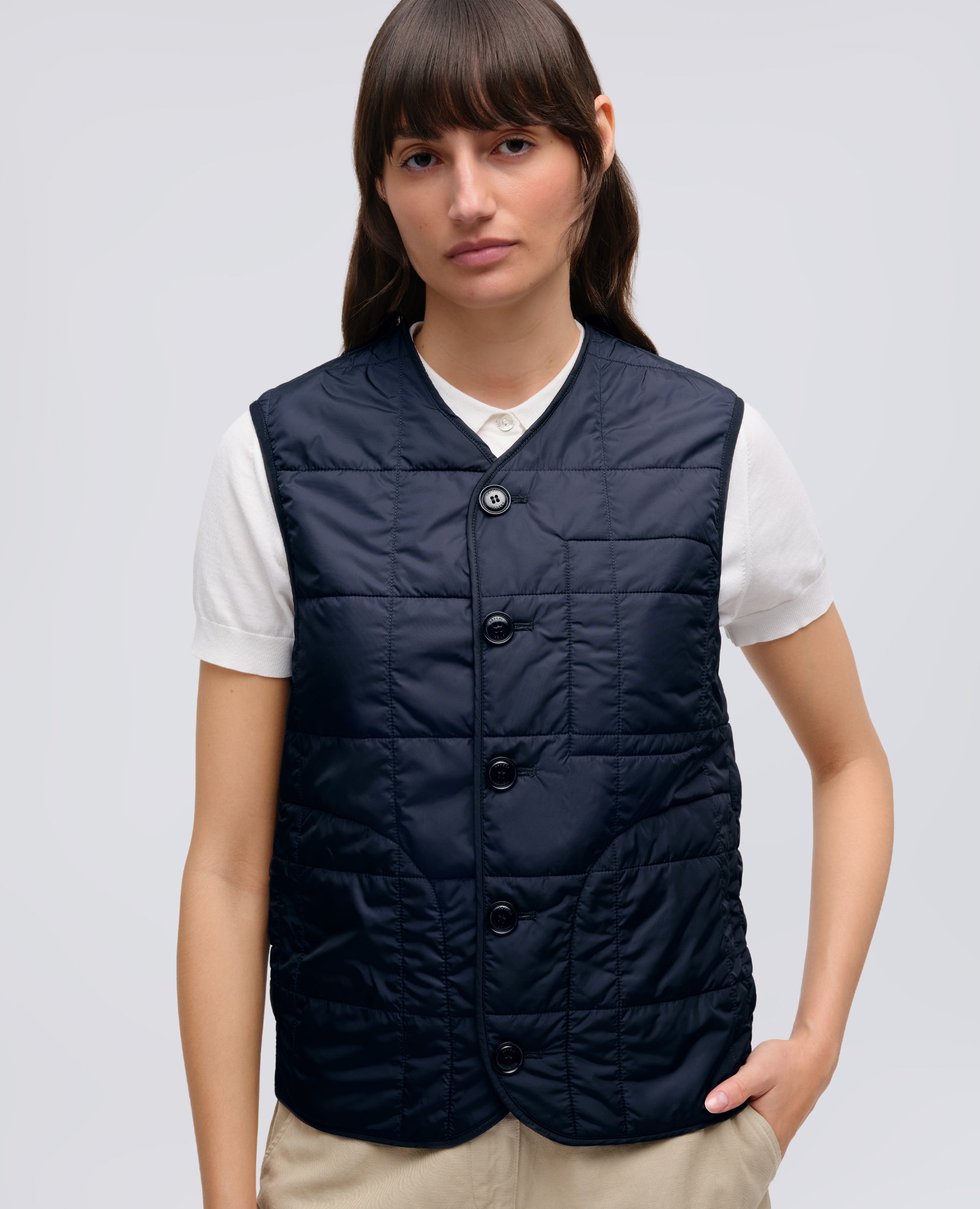GIUBBOTTO MINI FIELD IN GABARDINE DI COTONE CON GILET INTERNO-NAVY-NAVY-AZUL MARINO-NAVY-NAVY