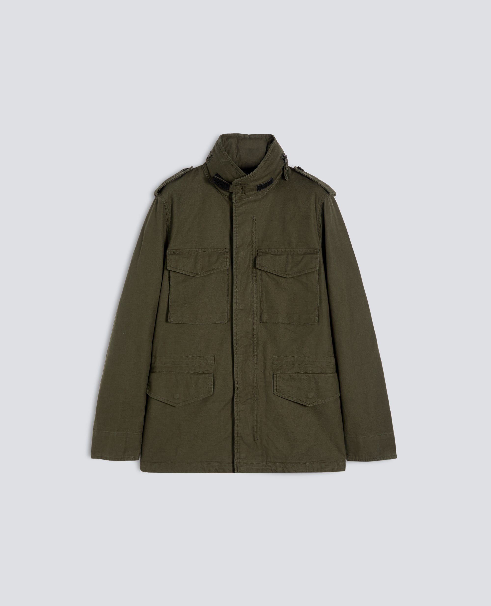 GIUBBOTTO MINI FIELD IN GABARDINE DI COTONE CON GILET INTERNO-MILITARE-MILITARY-MILITAR-MILITAR-MILITAIRE