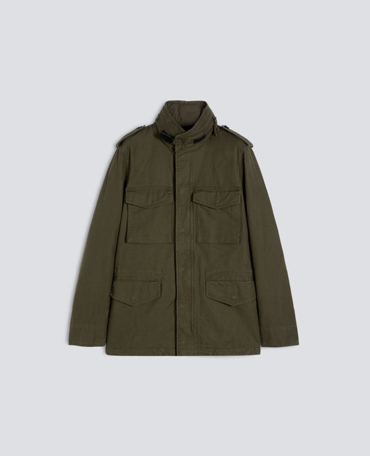 GIUBBOTTO MINI FIELD IN GABARDINE DI COTONE CON GILET INTERNO-MILITARE-MILITARY-MILITAR-MILITAR-MILITAIRE