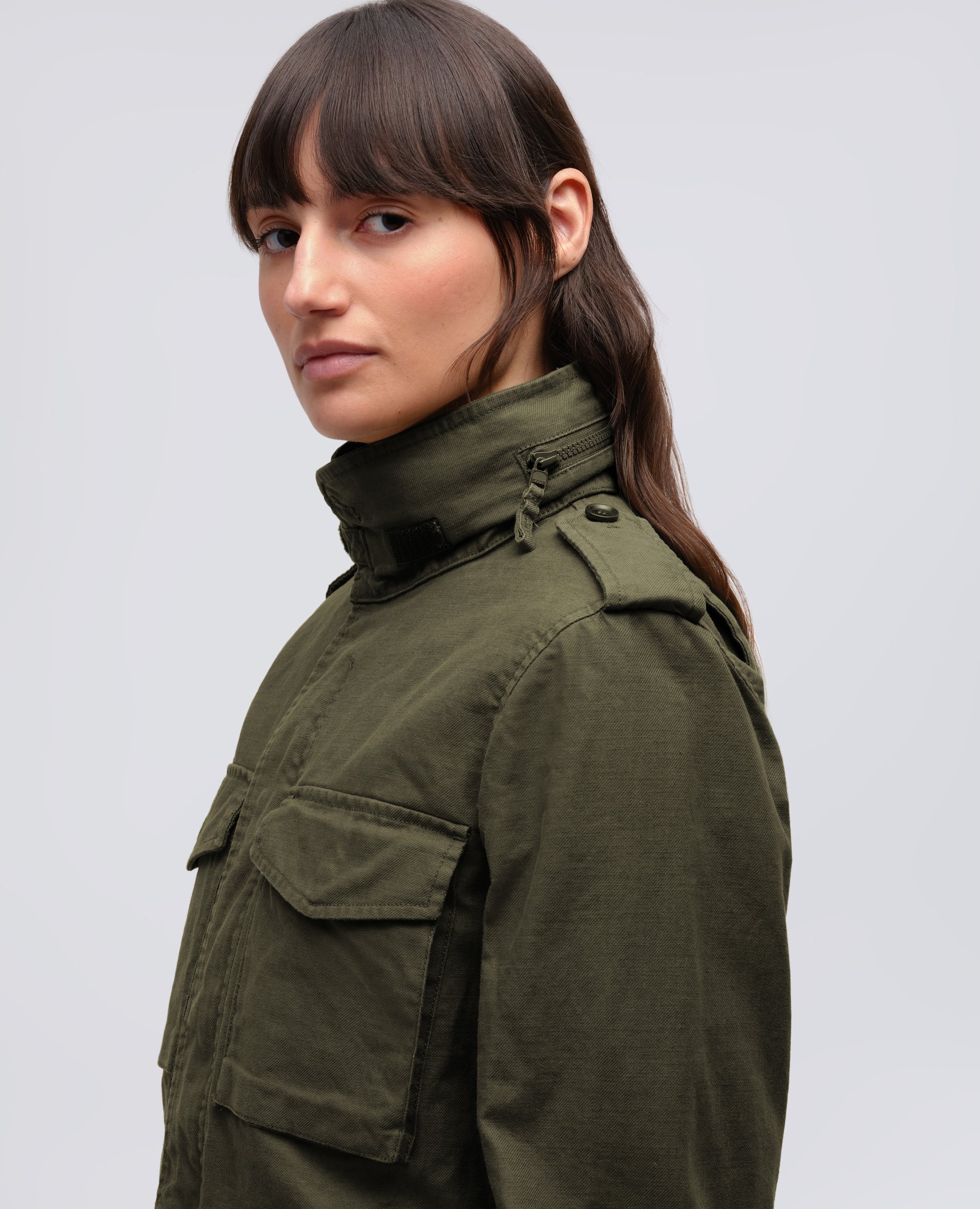 GIUBBOTTO MINI FIELD IN GABARDINE DI COTONE CON GILET INTERNO-MILITARE-MILITARY-MILITAR-MILITAR-MILITAIRE