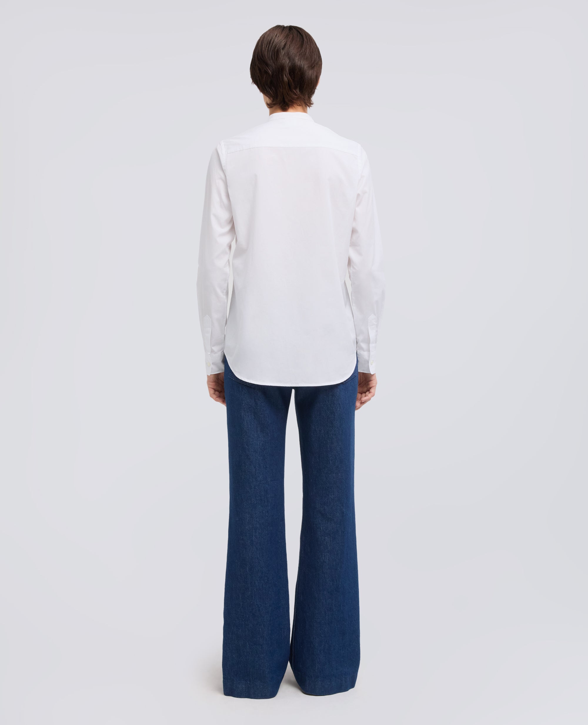 CAMICIA IN POPELINE DI COTONE-BIANCO-WHITE-BLANCO-WEISS-BLANC