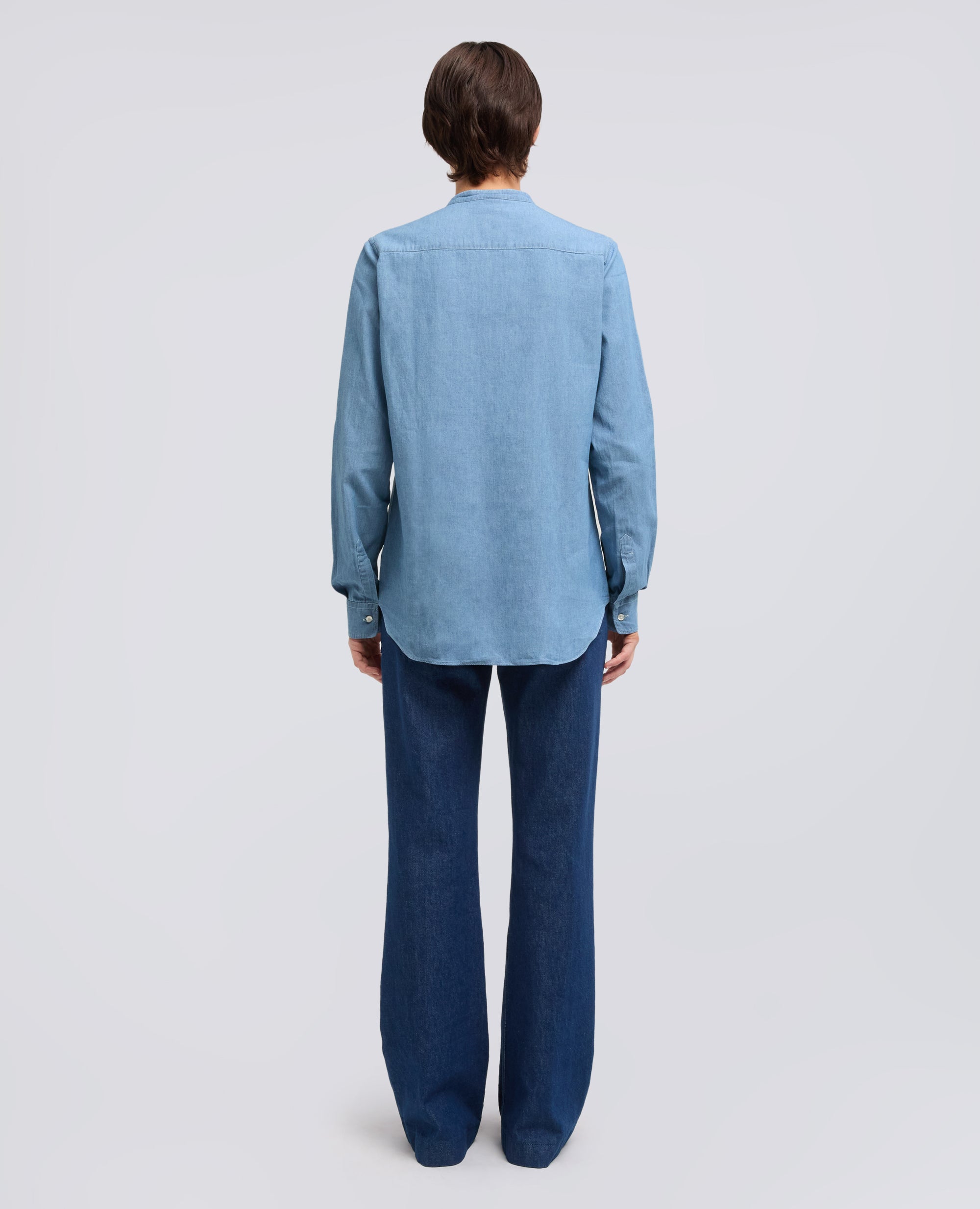 CAMICIA IN CHAMBRAY DI COTONE GIAPPONESE-DENIM CHIARO-LIGHT DENIM-DENIM CLARO-HELLES DENIM-DENIM CLAIR