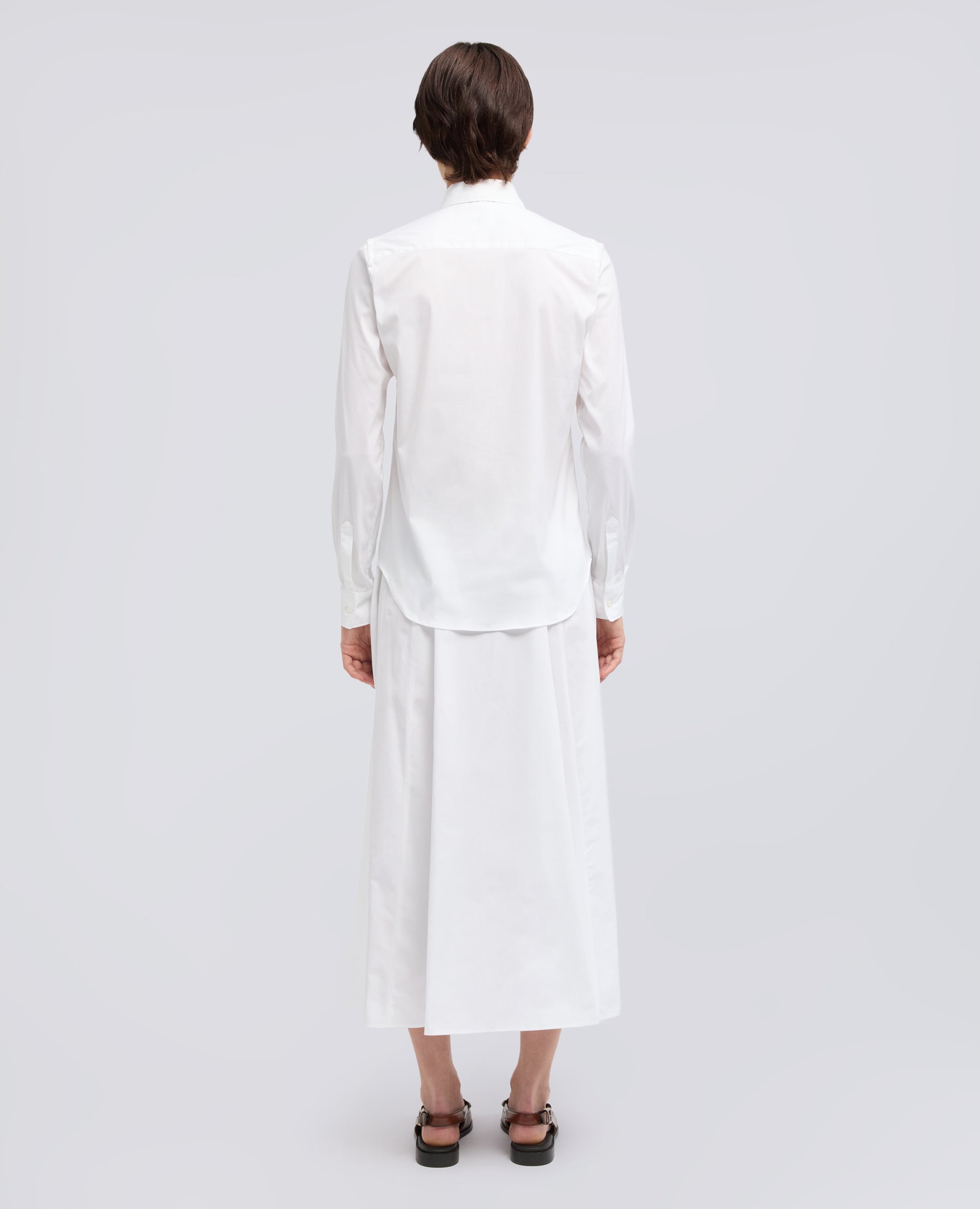 CAMICIA IN POPELINE DI MISTO COTONE STRETCH-BIANCO-WHITE-BLANCO-WEISS-BLANC